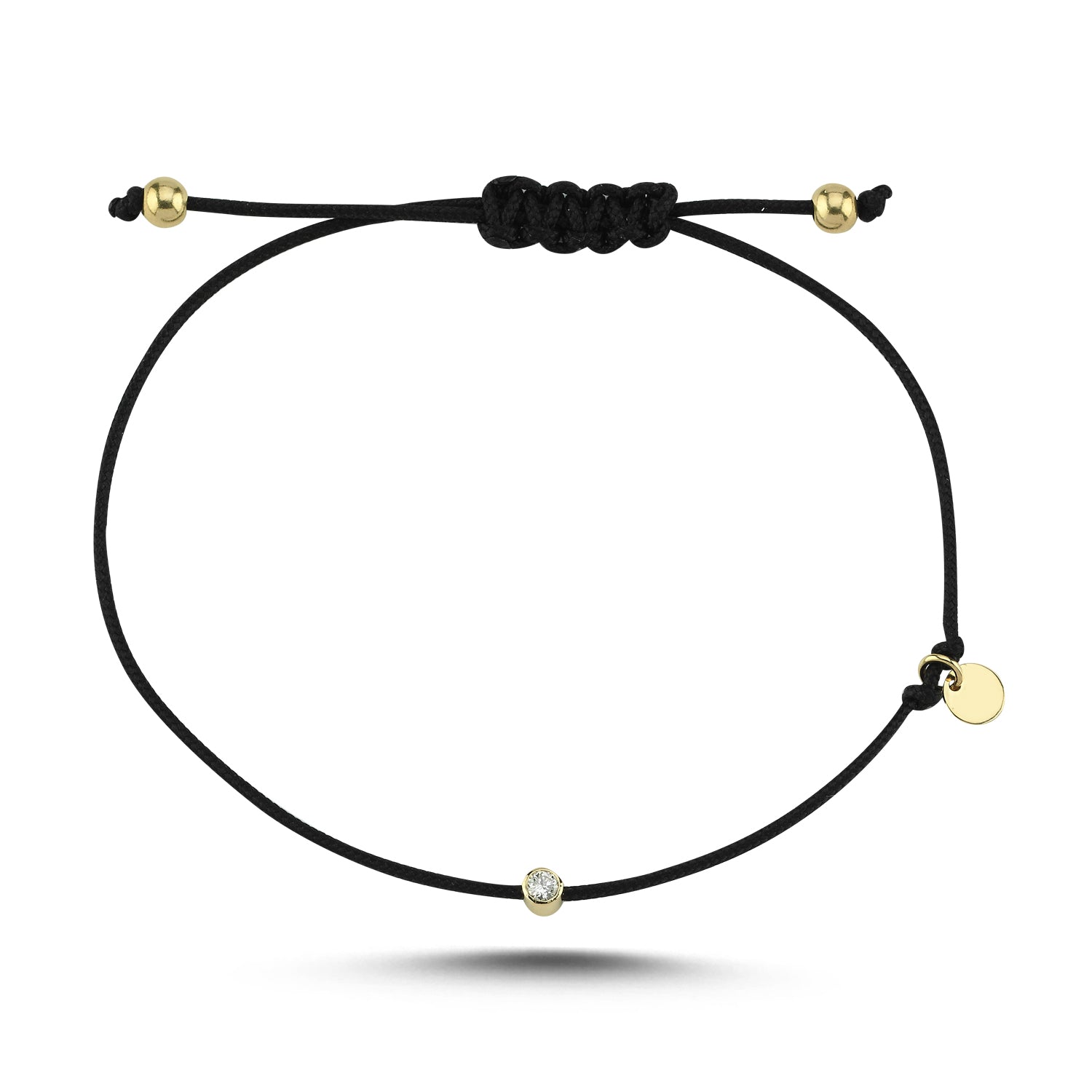 Diamond Black Rope Bracelet - Hems Jewellery 