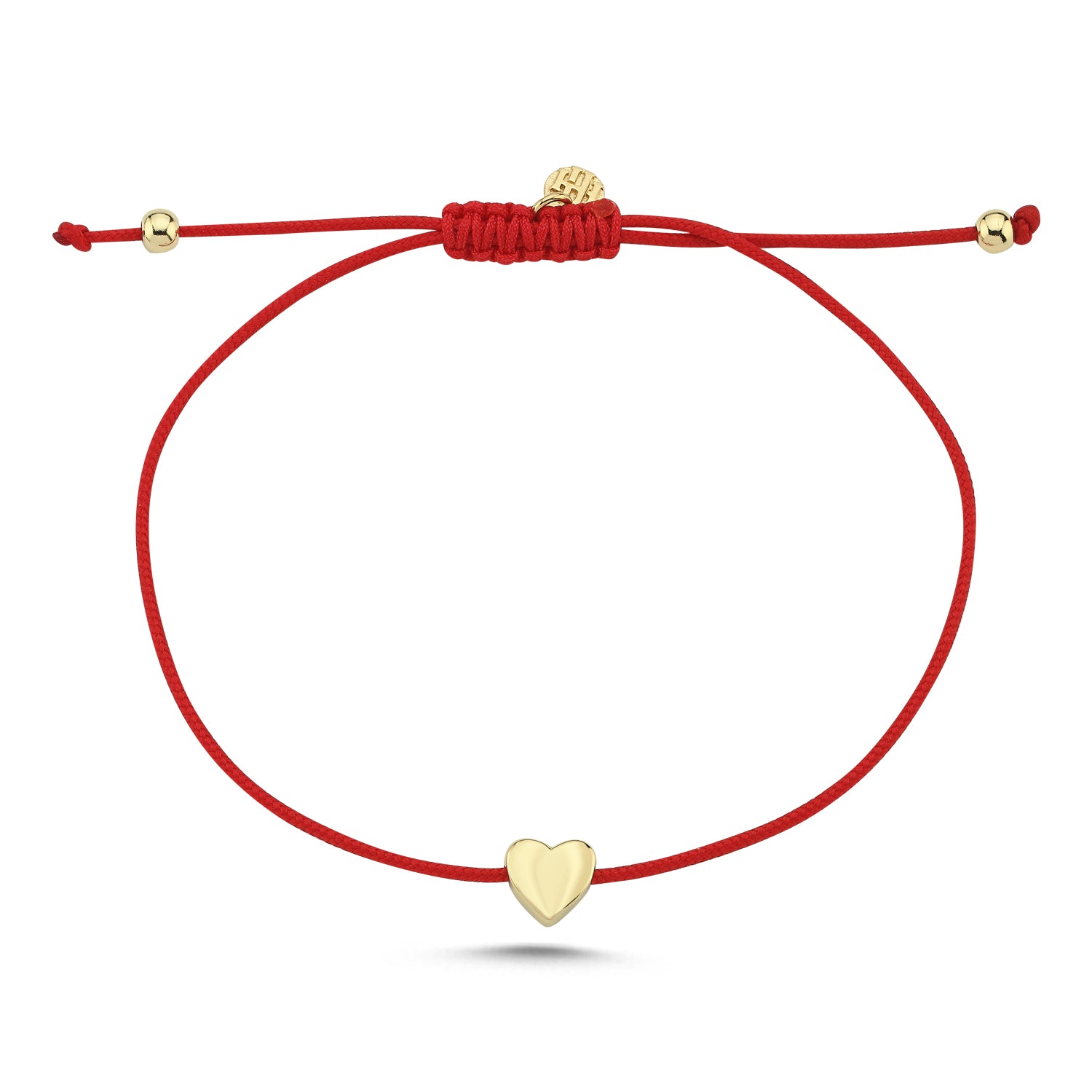 14K Gold Heart Heart Red Bracelet