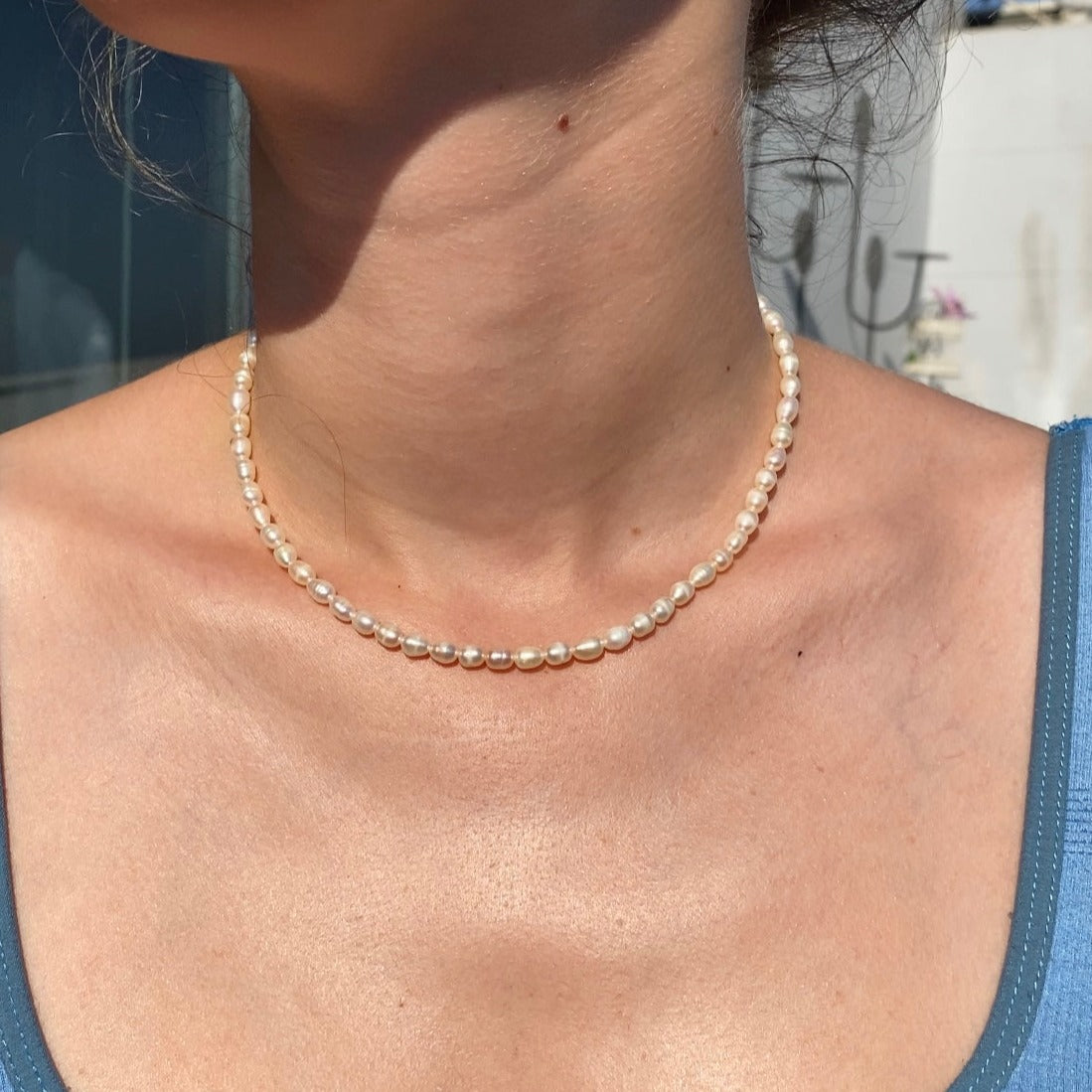 14K Gold Natural Freshwater Pearl Necklace