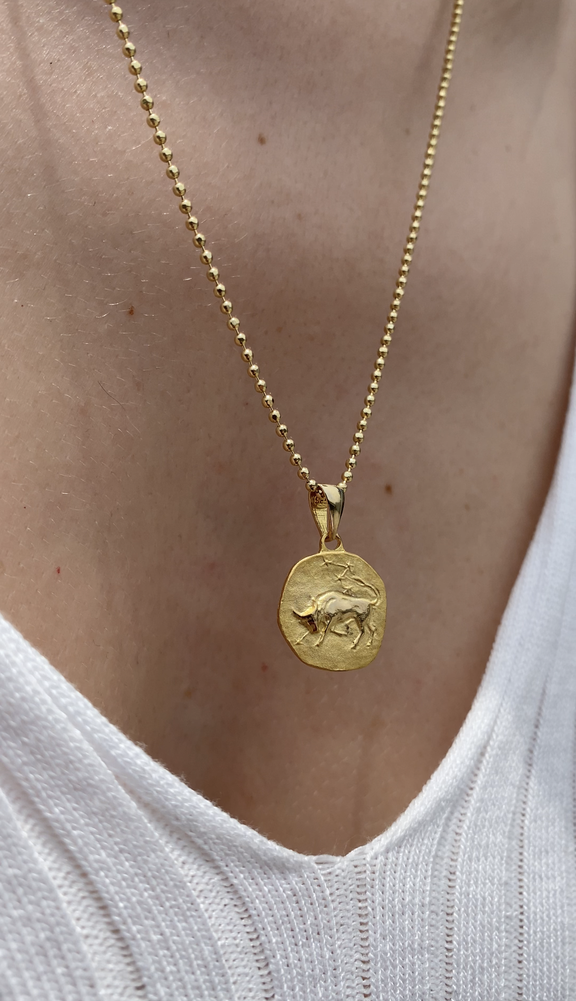 14K Gold Zodiac Taurus Necklace - Elegant Taurus Necklace - Perfect Gift for Astrology Lovers