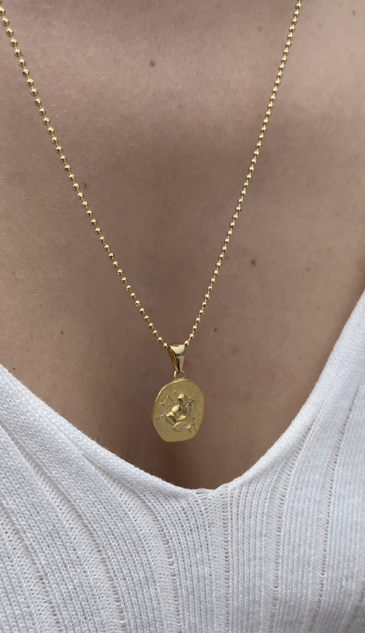 14K Gold Zodiac Aquarius Necklace - Aquarius Pendant - Ideal Gift for Astrology Enthusiasts - Hems Jewellery 