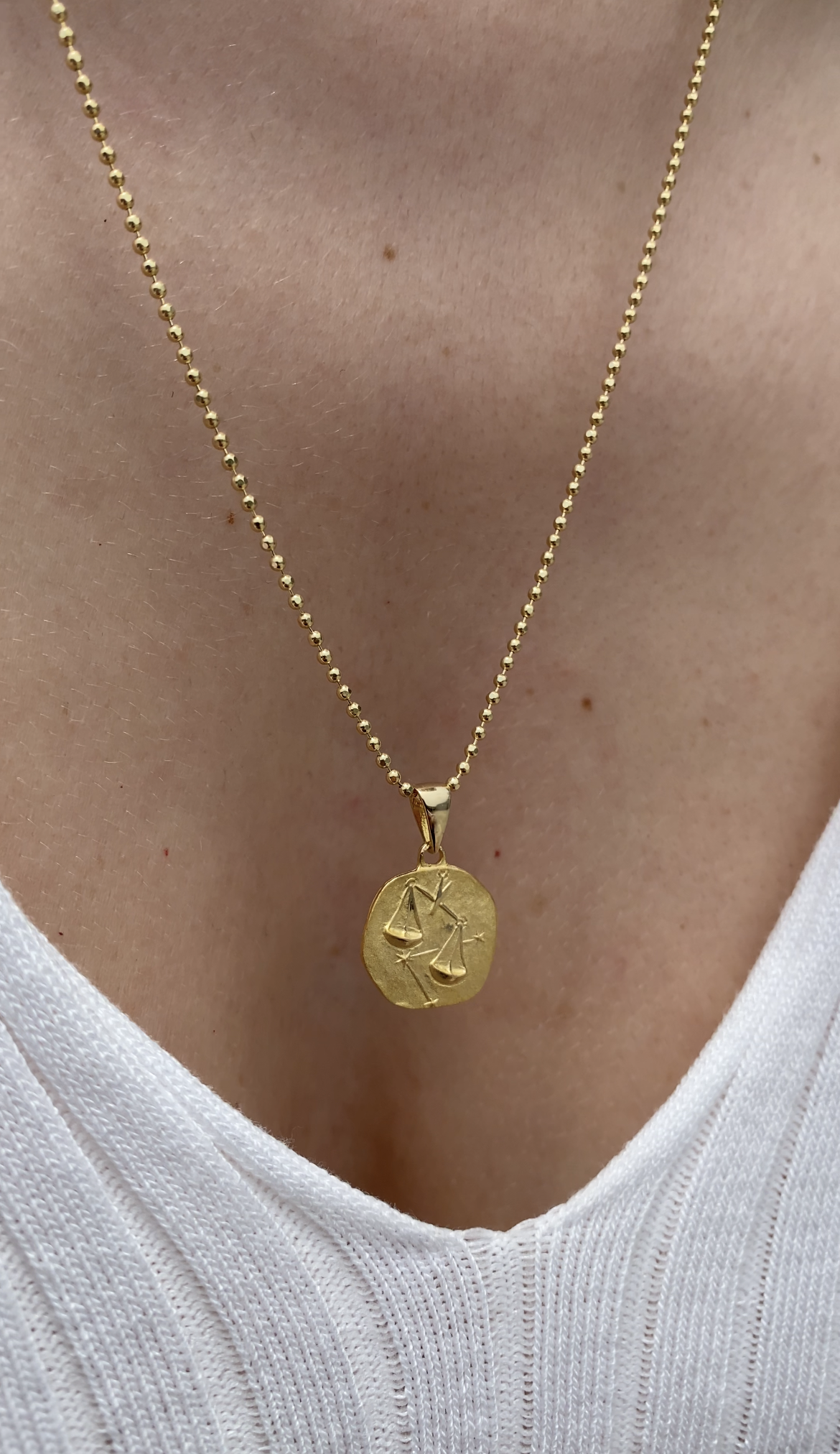 14K Gold Zodiac Libra Necklace - Libra Pendant - Ideal Gift for Astrology Enthusiasts