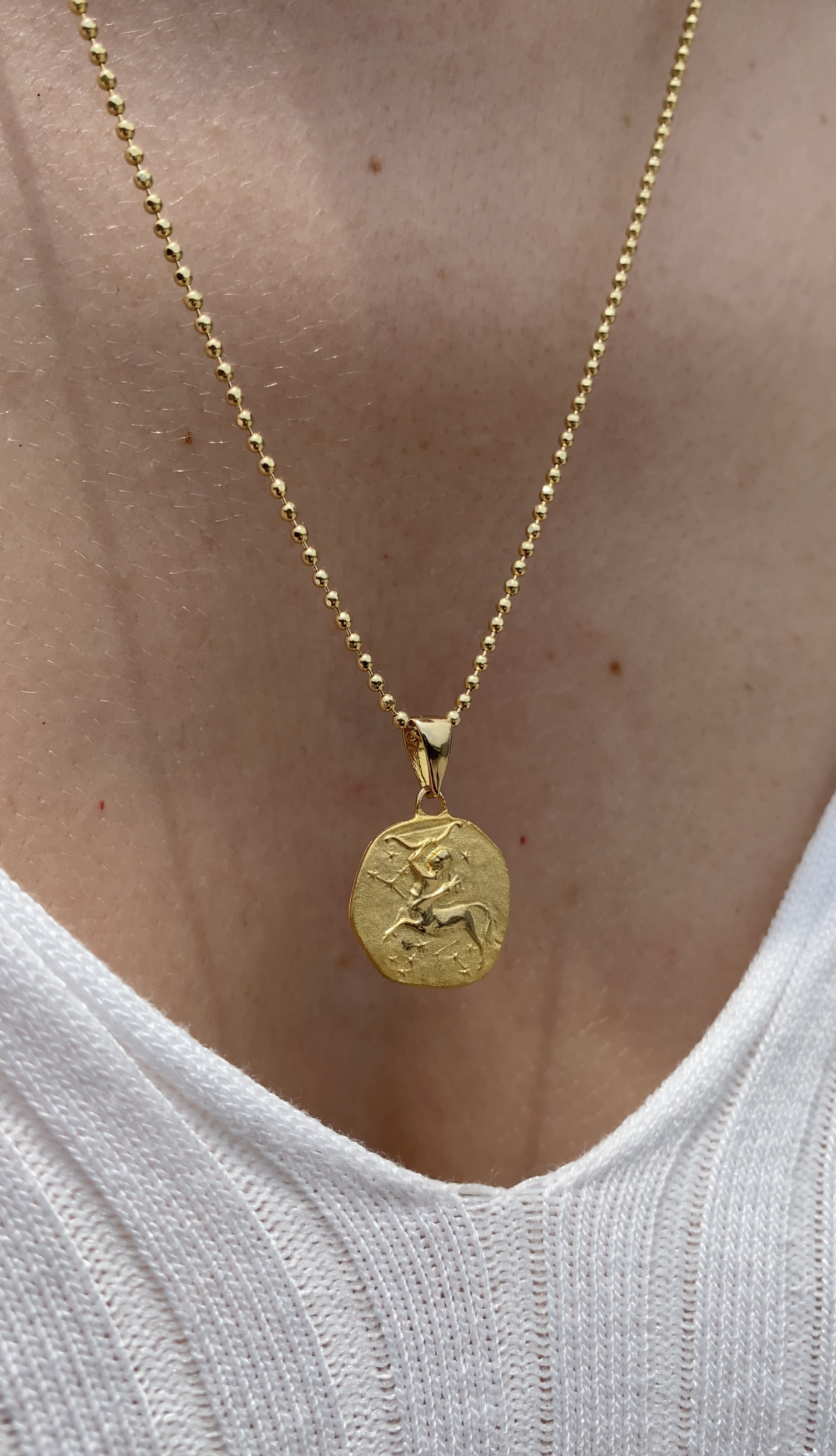 14K Gold Zodiac Sagittarius Necklace - Sagittarius Pendant - Ideal Gift for Astrology Enthusiasts - Hems Jewellery 