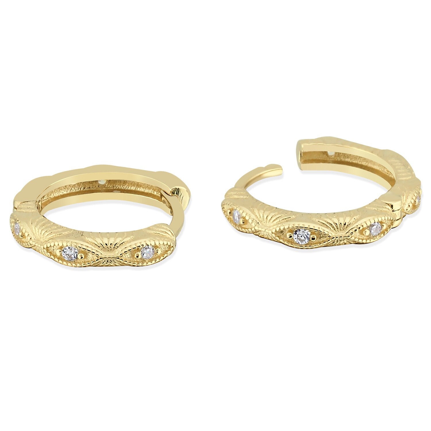 14K Gold Art Deco Earrings Hems Jewellery 