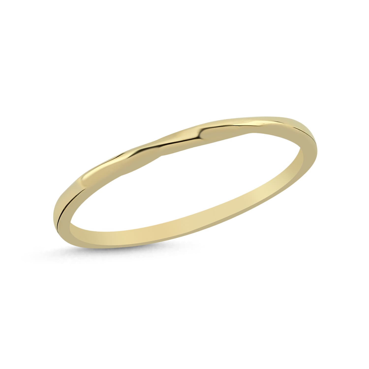 14K Gold Auger Stackable Minimal Ring Hems Jewellery 