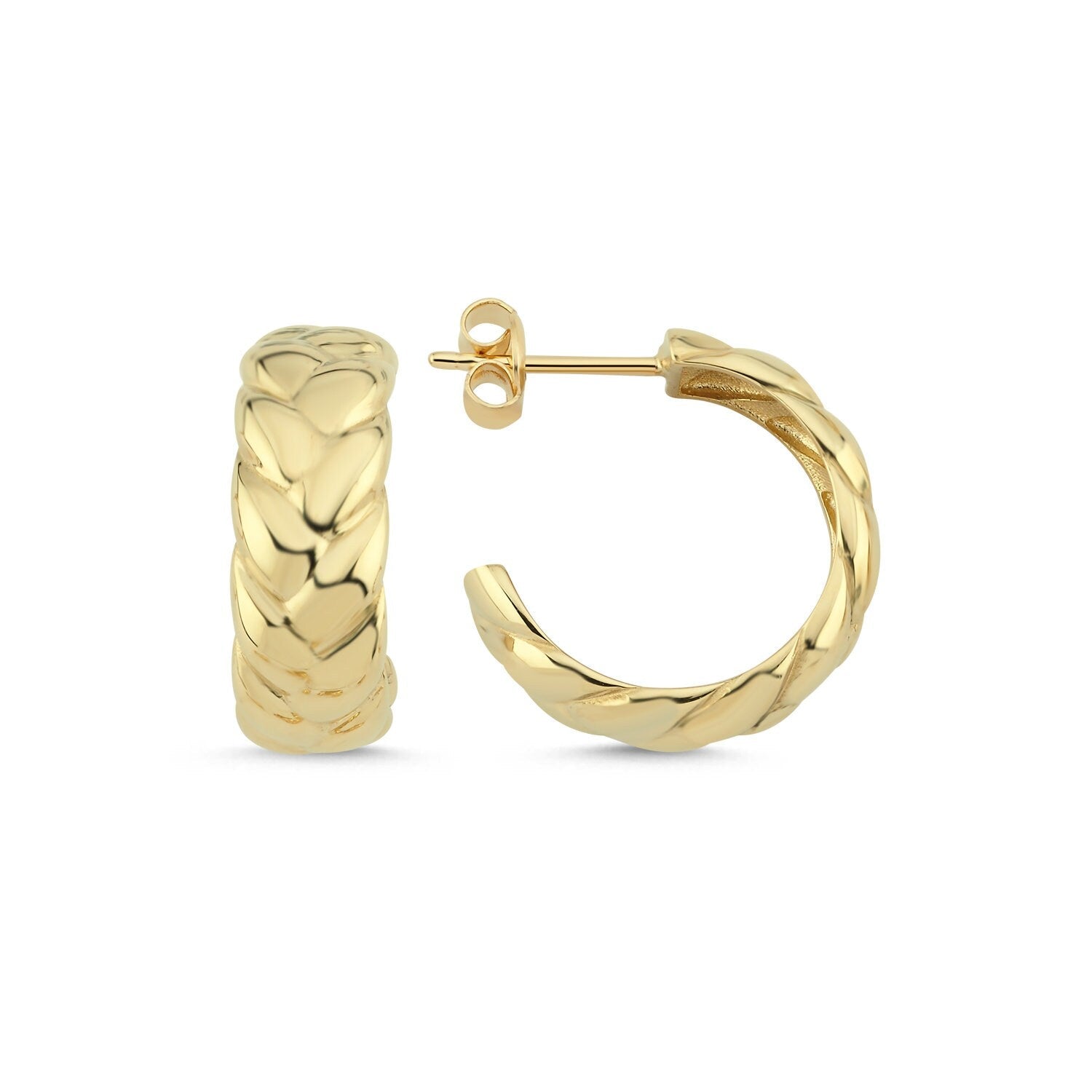 14K Gold Braid Earrings Hems Jewellery 