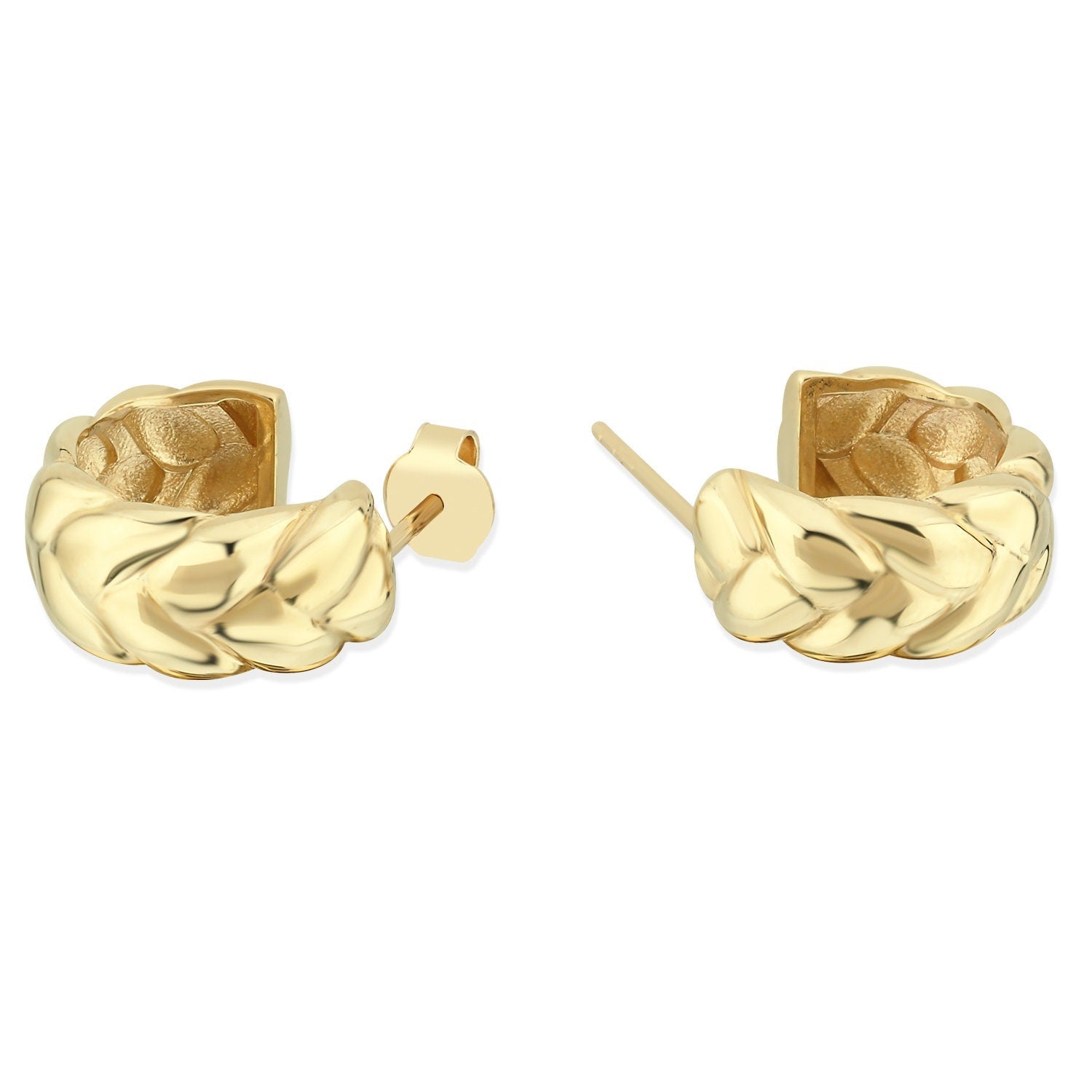 14K Gold Braided Hoop Earrings