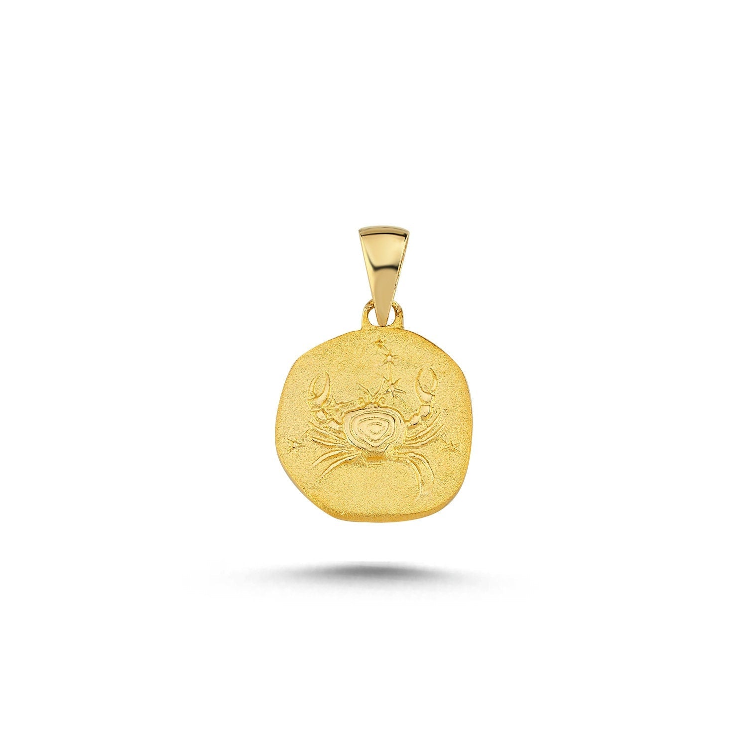 14K Gold Cancer Zodiac Pendant Necklace Hems Jewellery 