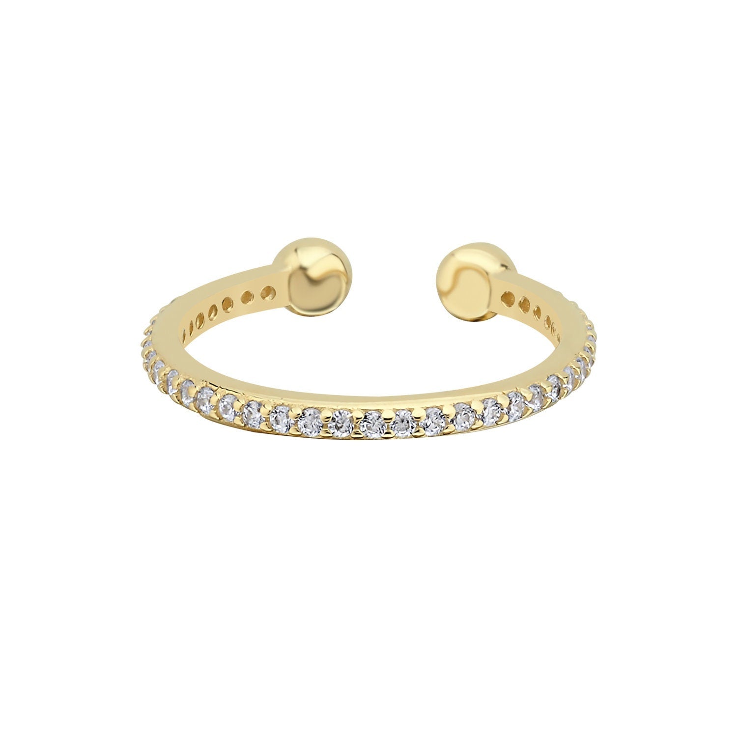 14K Gold Clamp Stackable Minimal Ring