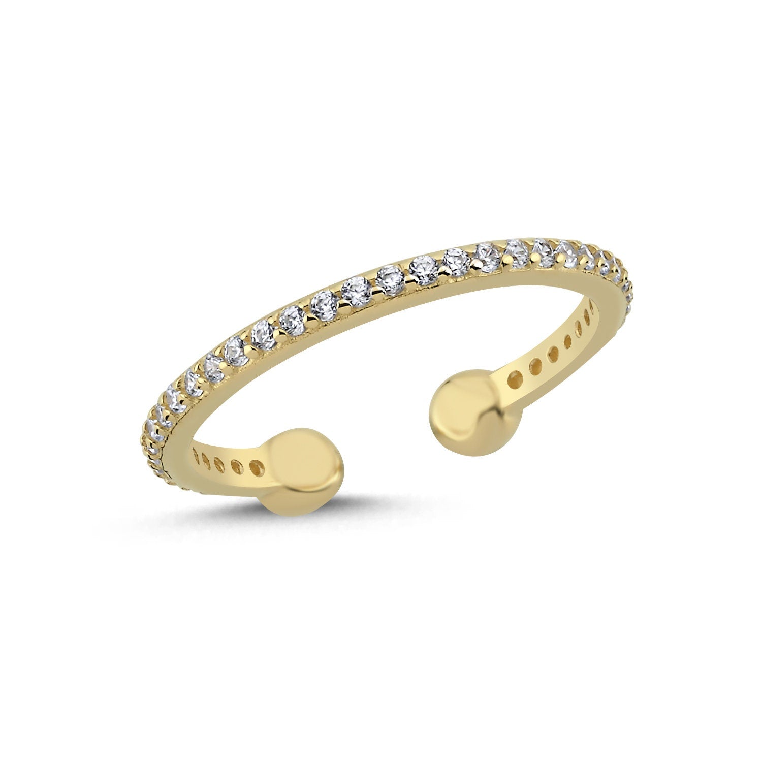 14K Gold Clamp Stackable Minimal Ring