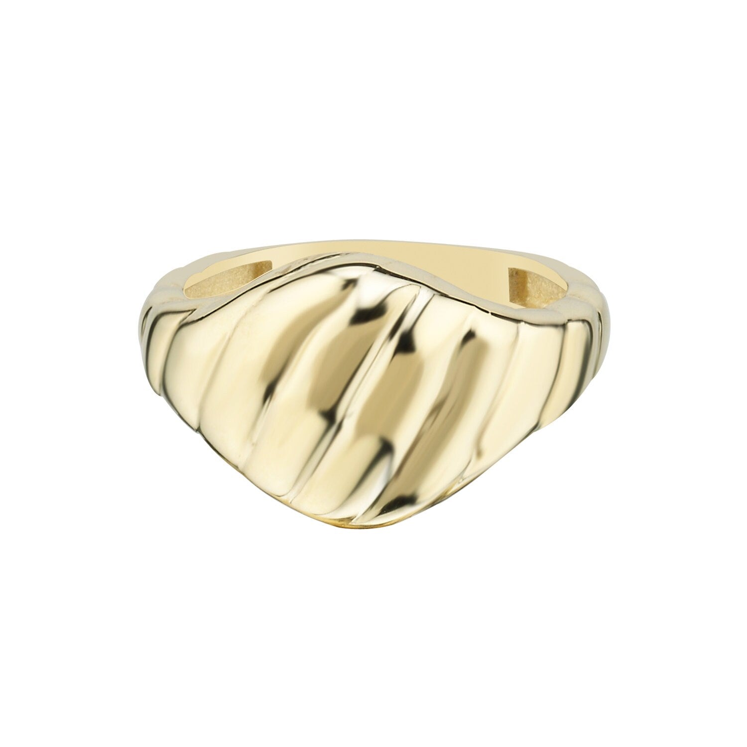 14K Gold Croissant Shell Ring