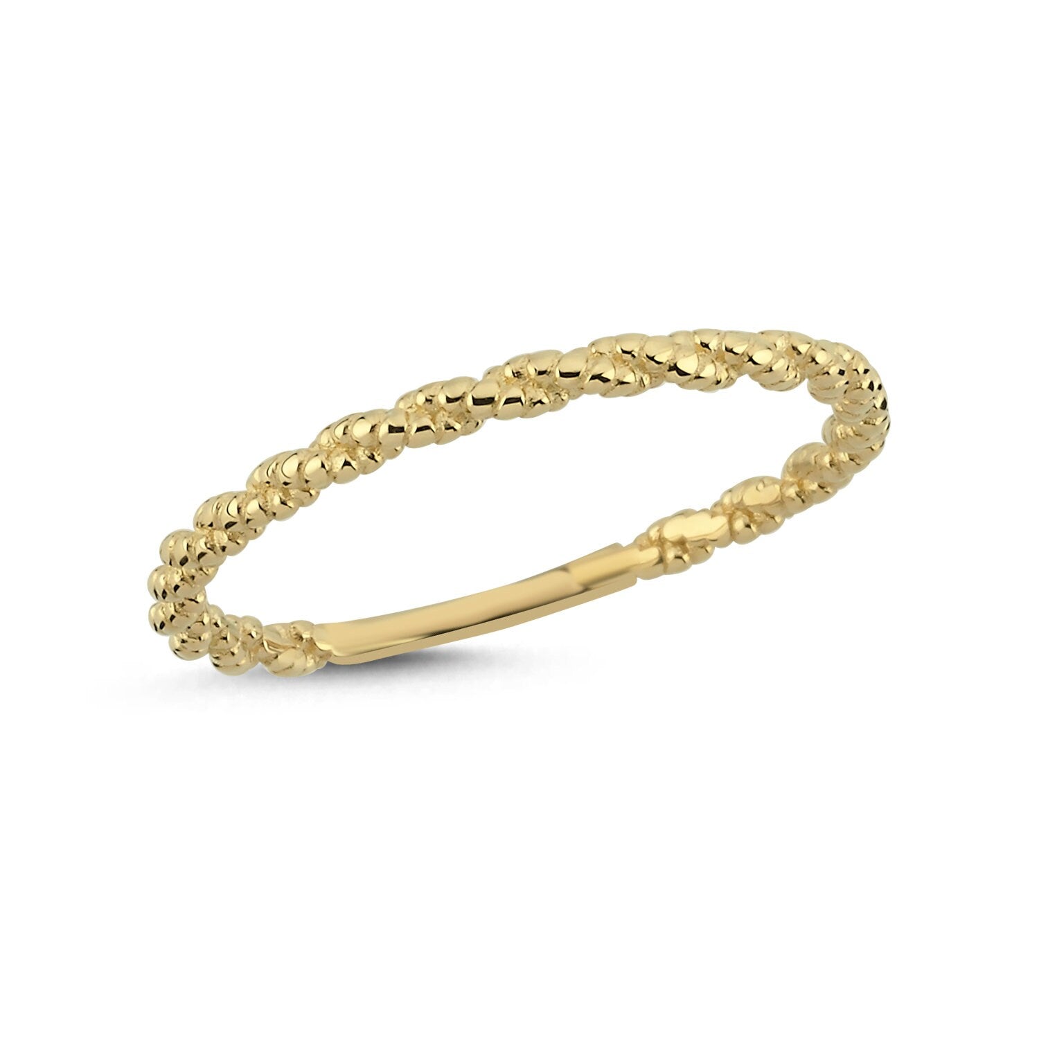 14K Gold Double Twist Stackable Minimal Ring