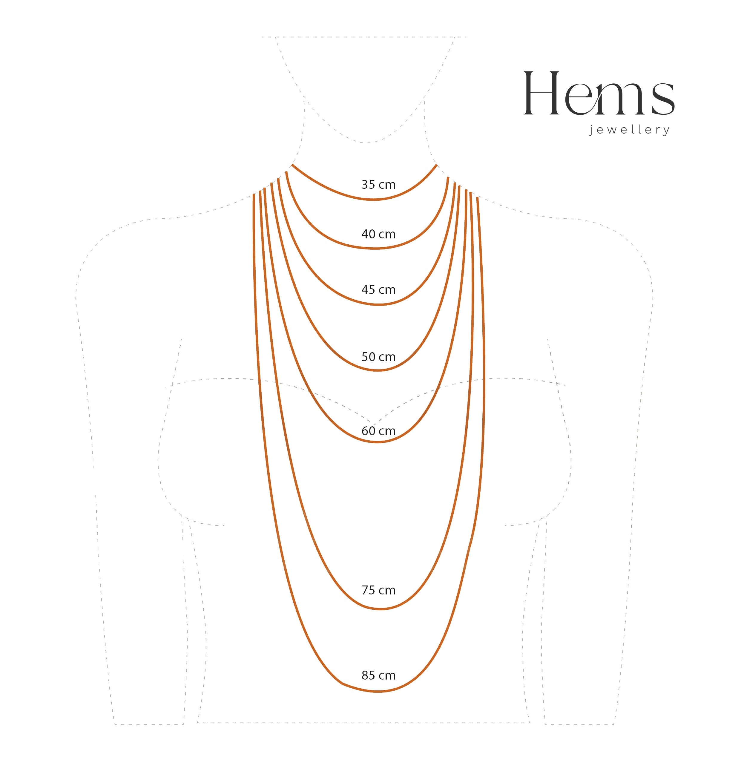 14K Gold  Ellipse Mini Tria Necklace Hems Jewellery 