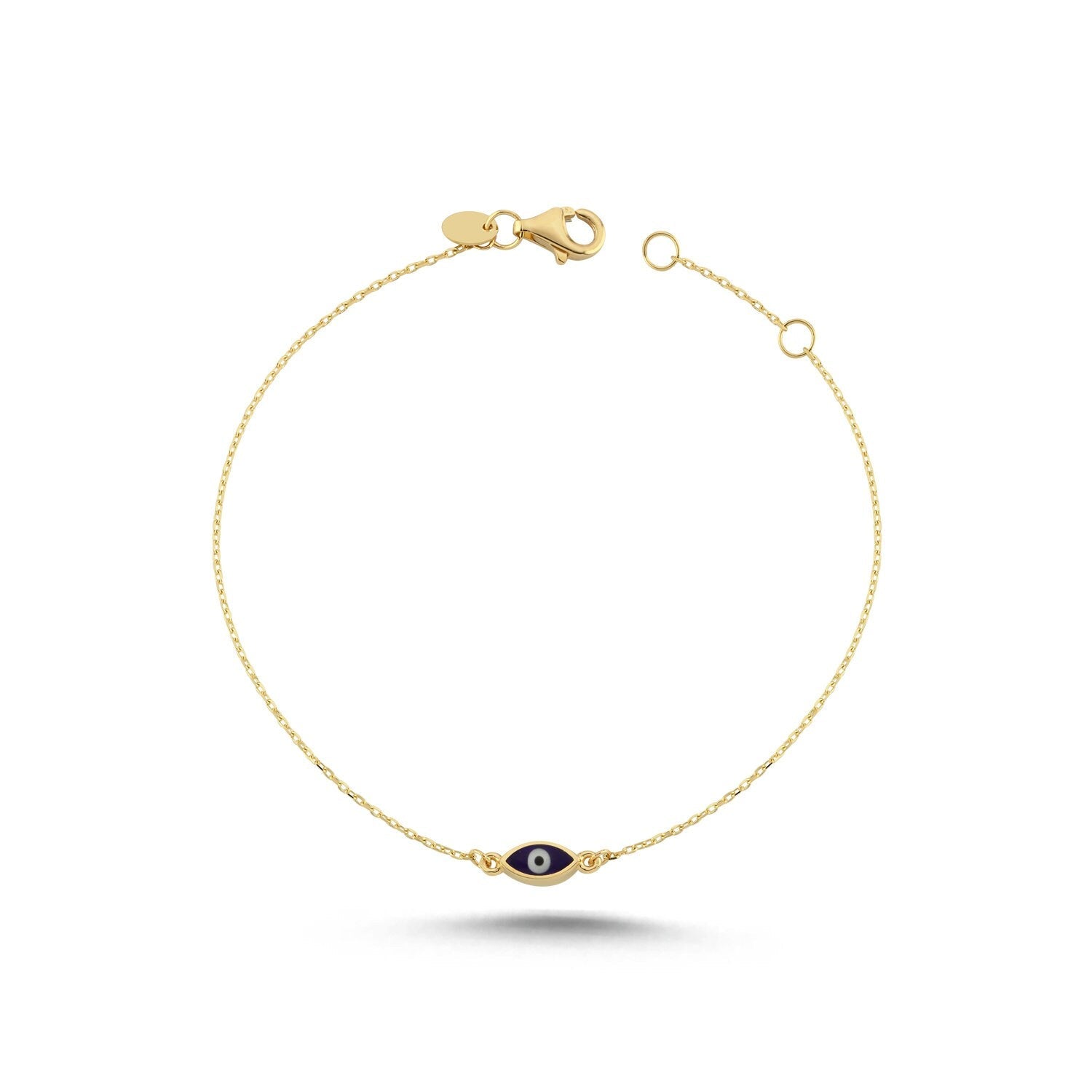 14K Gold Enamel Eye Bracelet