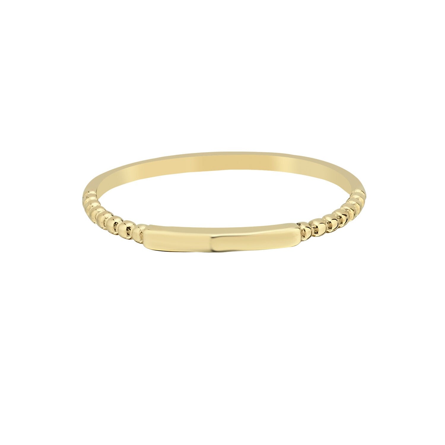 14K Gold Flat Combined Minimal Ring Hems Jewellery 