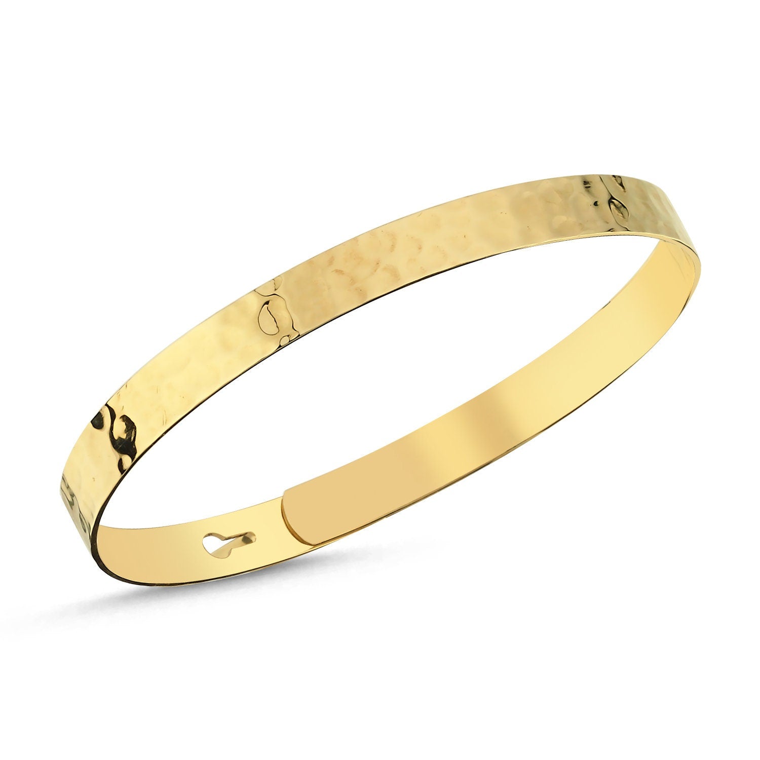 14K Gold Forged Clamp Bracelet Hems Jewellery 