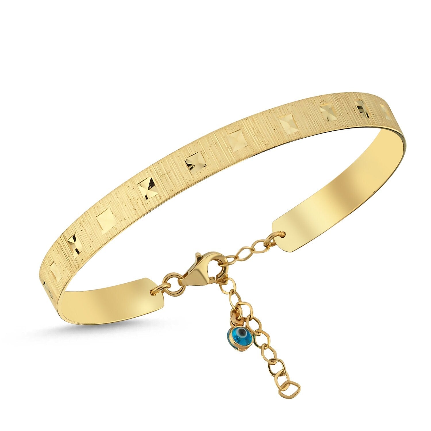 14K Gold Gilded Clamp Bracelet Hems Jewellery 