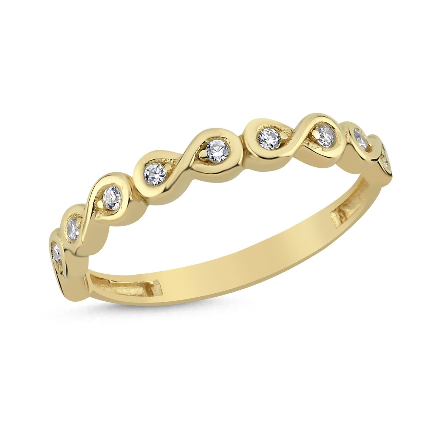 14K Gold Infinity Stackable Minimal Ring