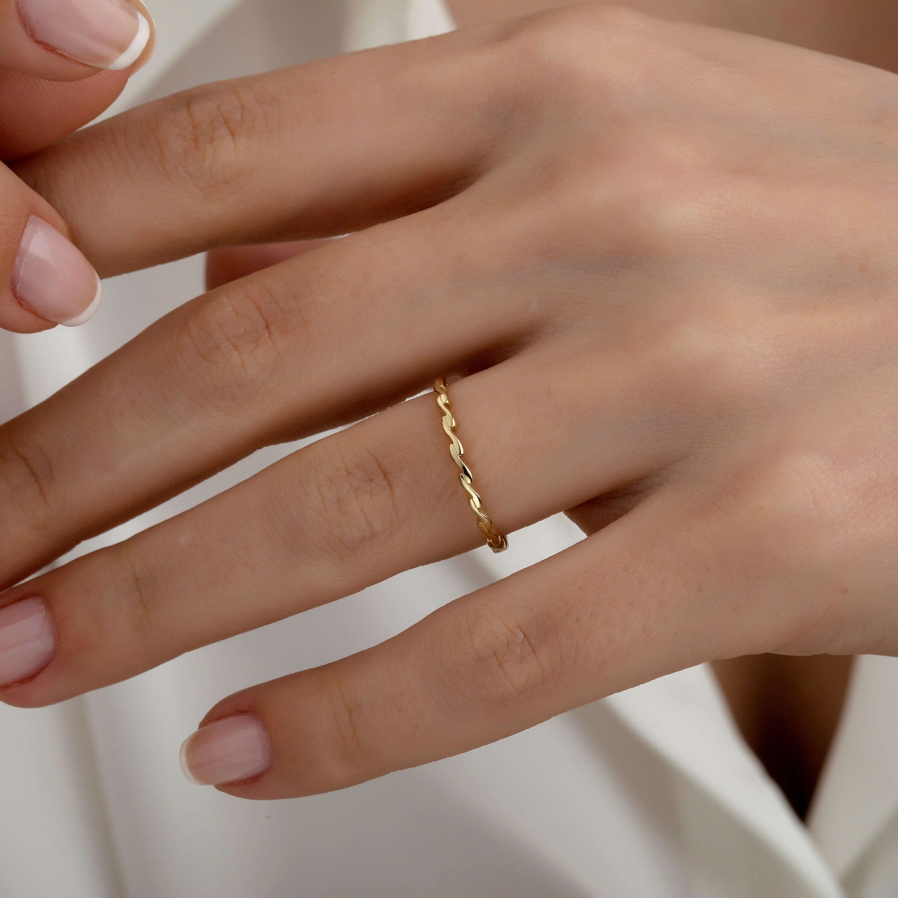 14K Gold Infinity Stackable Minimal Ring
