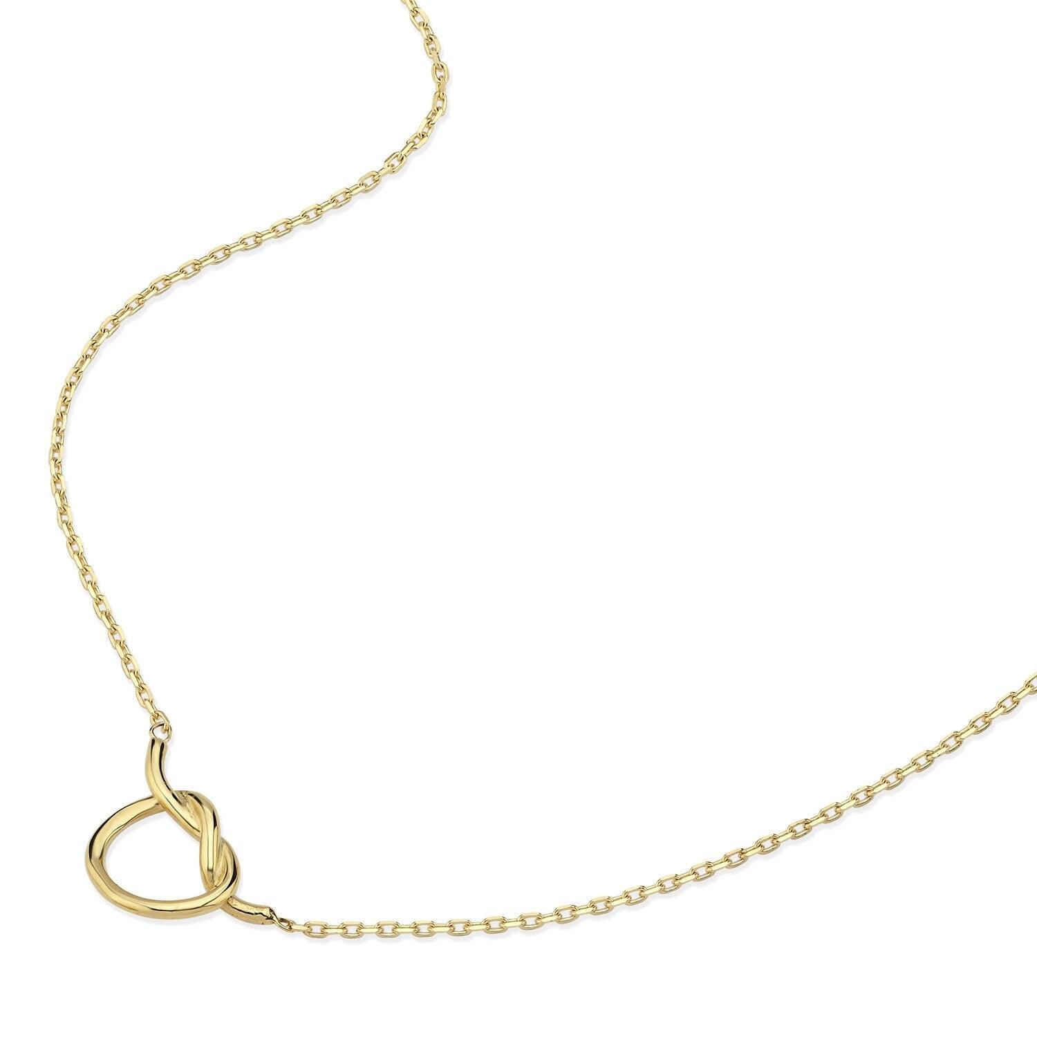 14K Gold Knot Stackable Necklace Hems Jewellery 