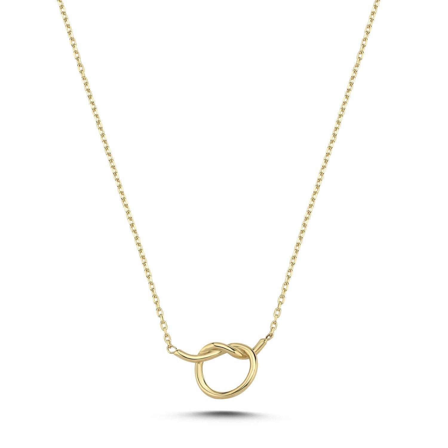 14K Gold Knot Stackable Necklace Hems Jewellery 