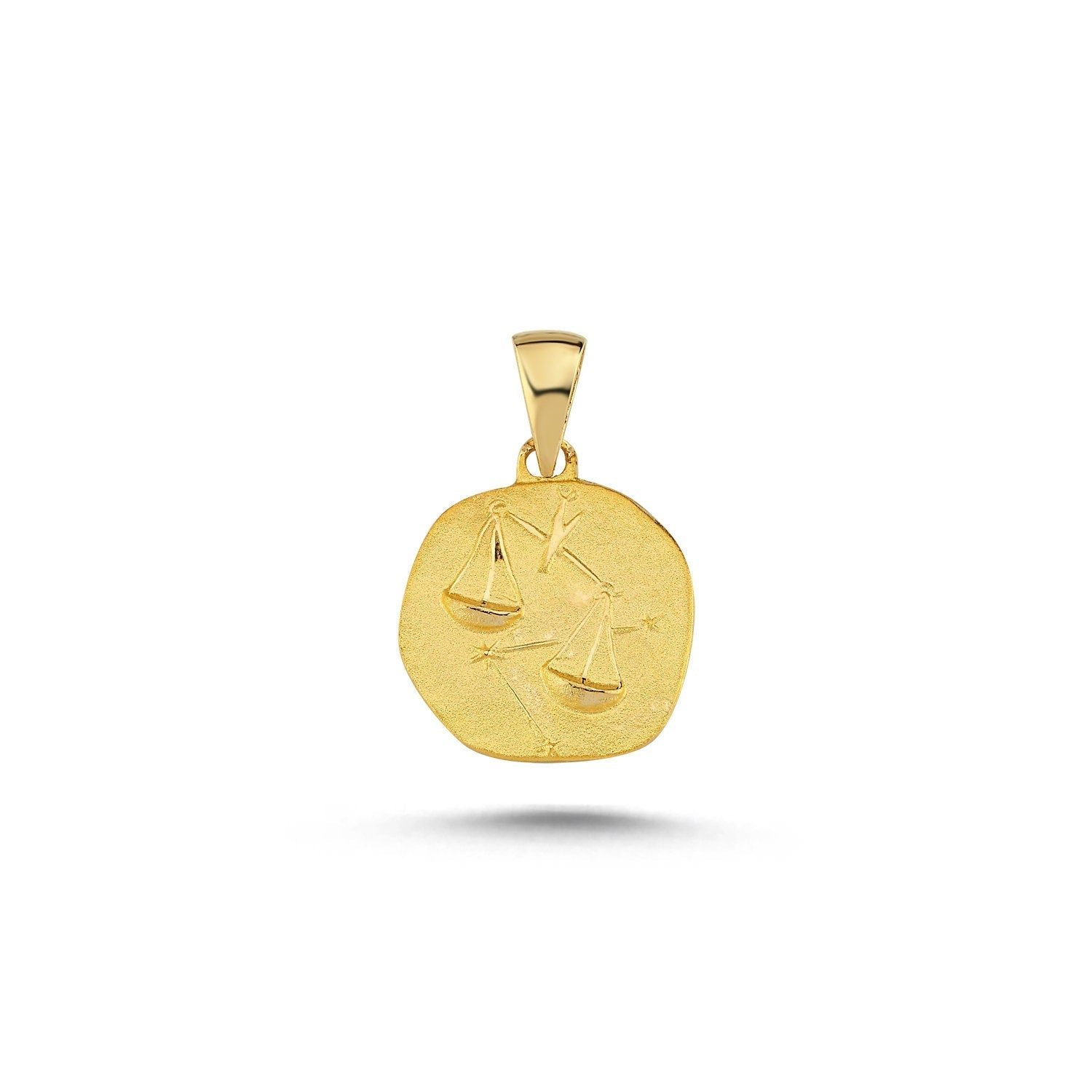 14K Gold Libra Zodiac Pendant Necklace Hems Jewellery 