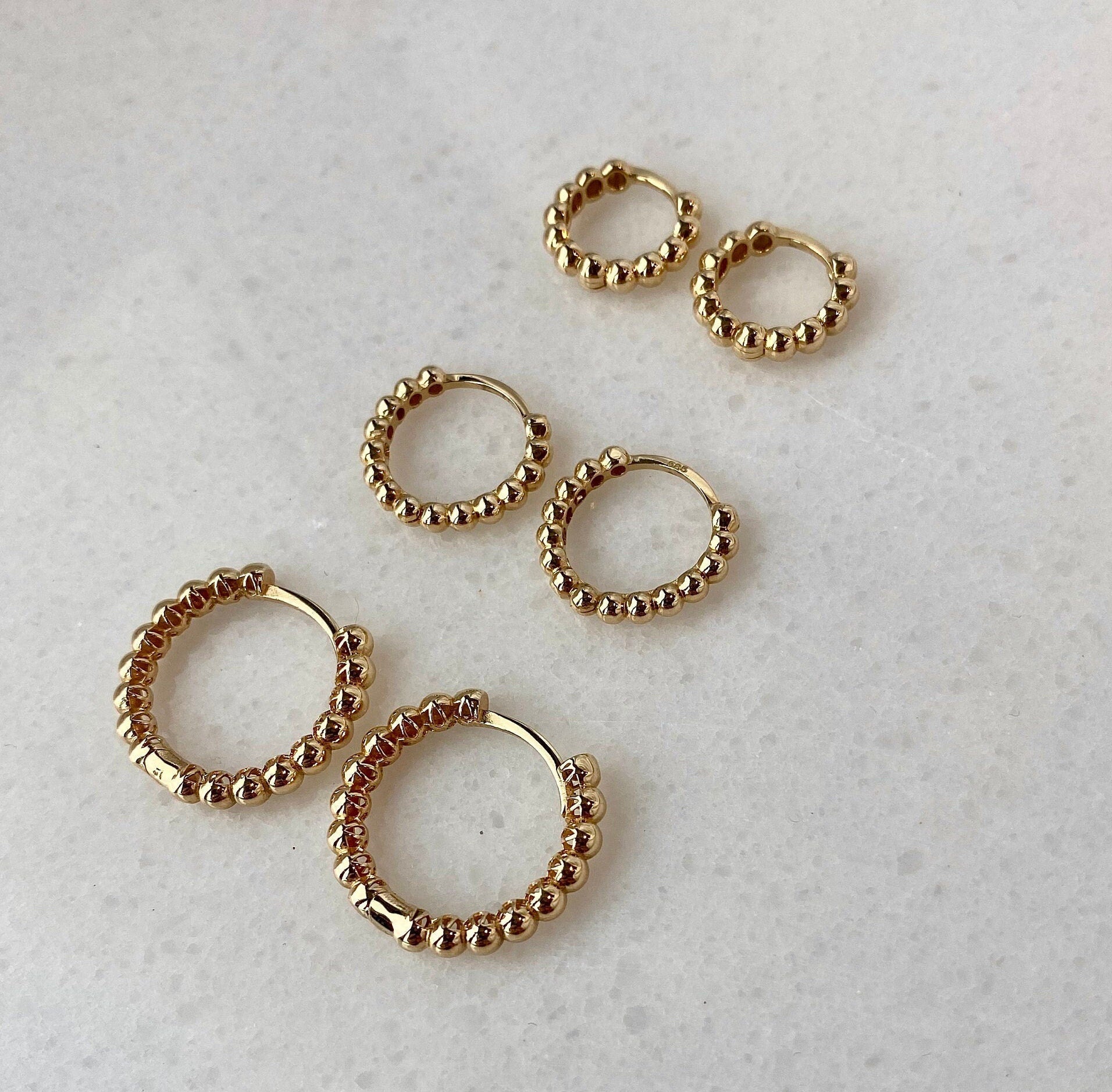 14K Gold Medium Moth Hoop Earrings Hems Jewellery 