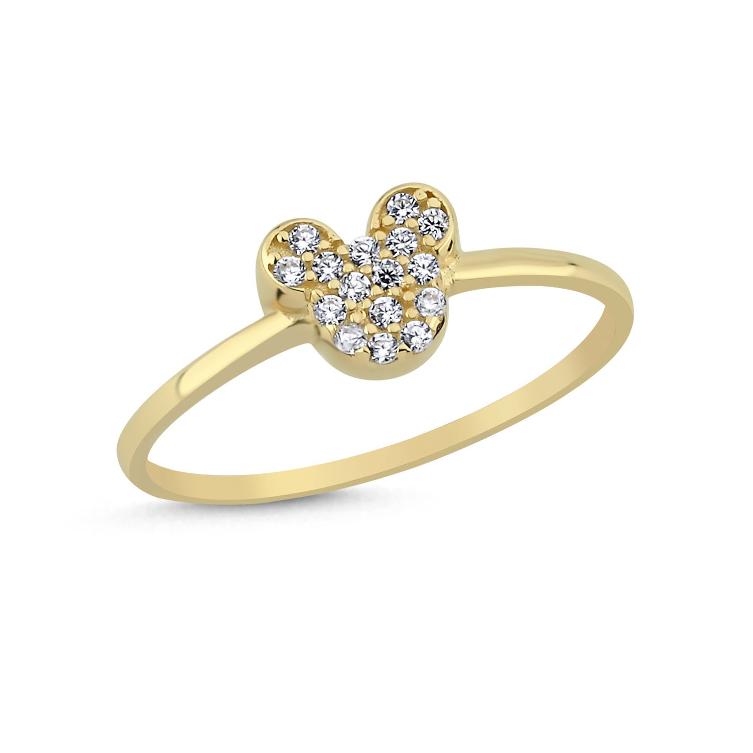 14K Gold Mickey Combinable Minimal Ring Hems Jewellery 