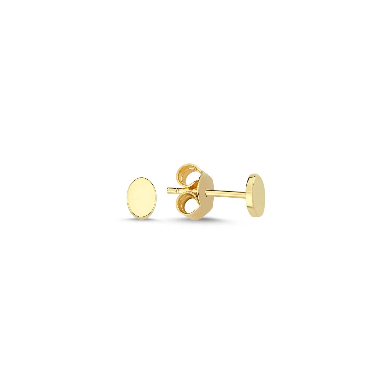 14K Gold Mini Oval Stud Earrings