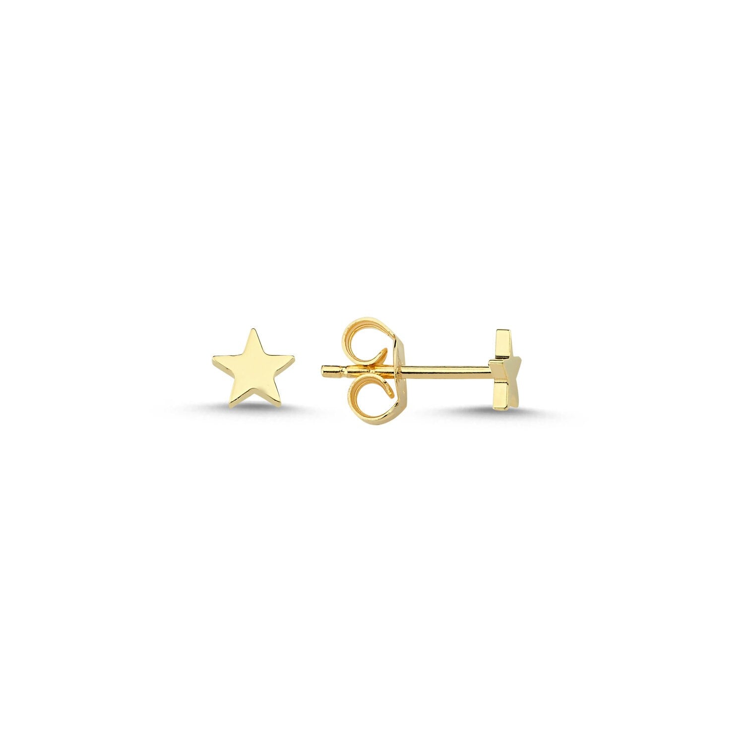 14K Gold Mini Star Stud Earrings