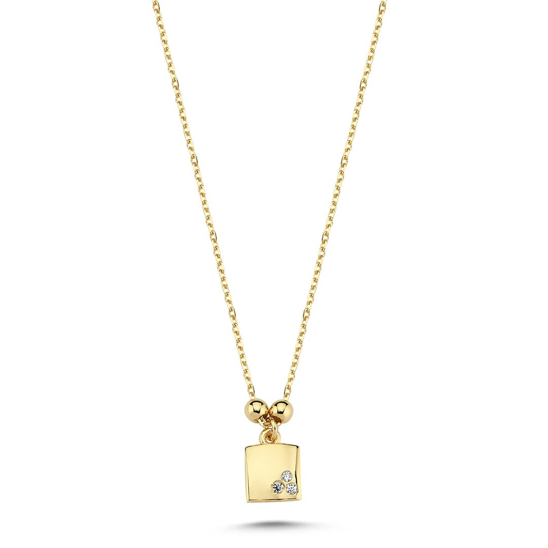 14K Gold Mini Tria Square Necklace