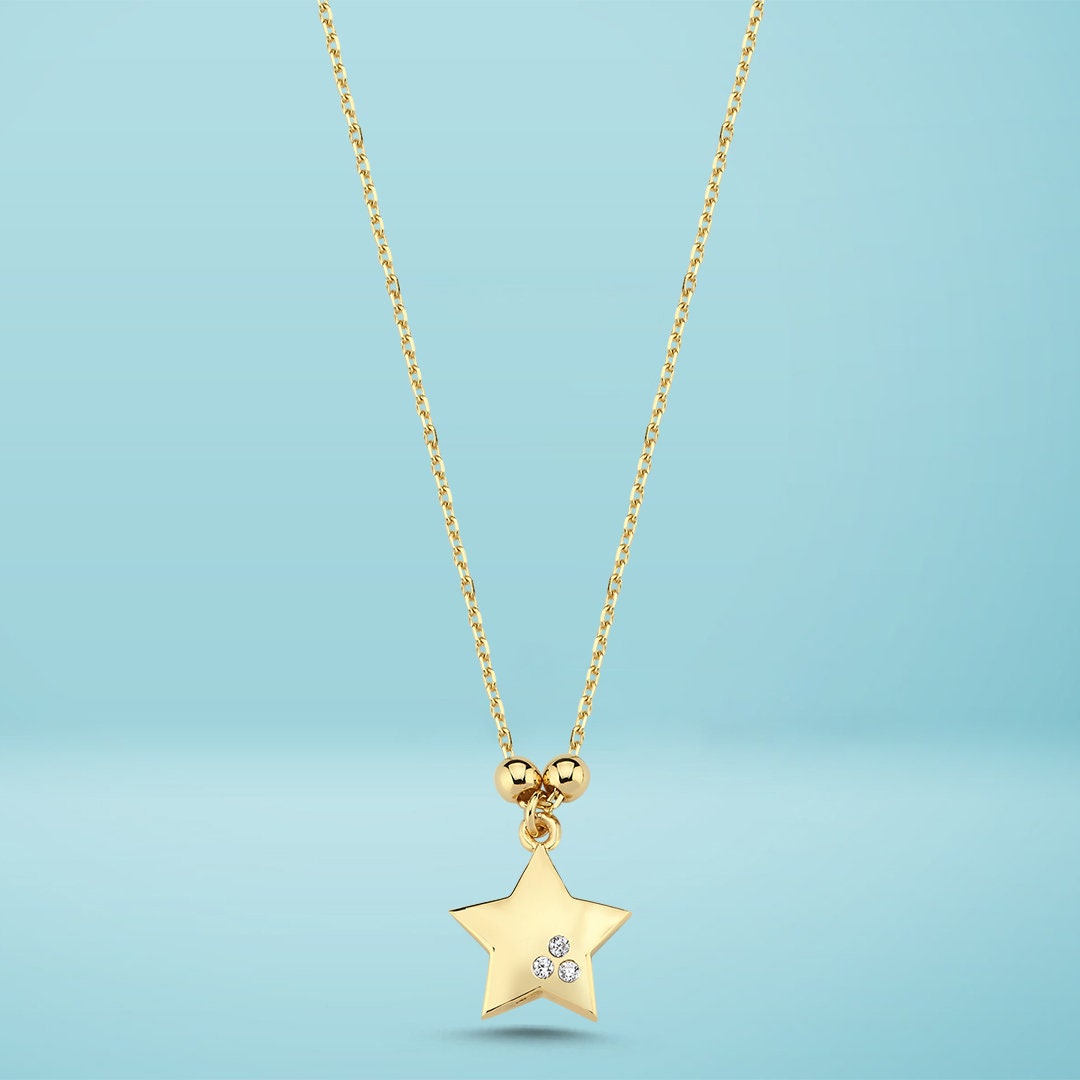 14K Gold Mini Tria Star Necklace