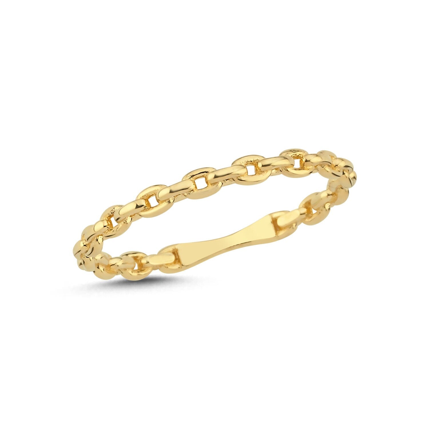 14K Gold Minimal Chain Ring