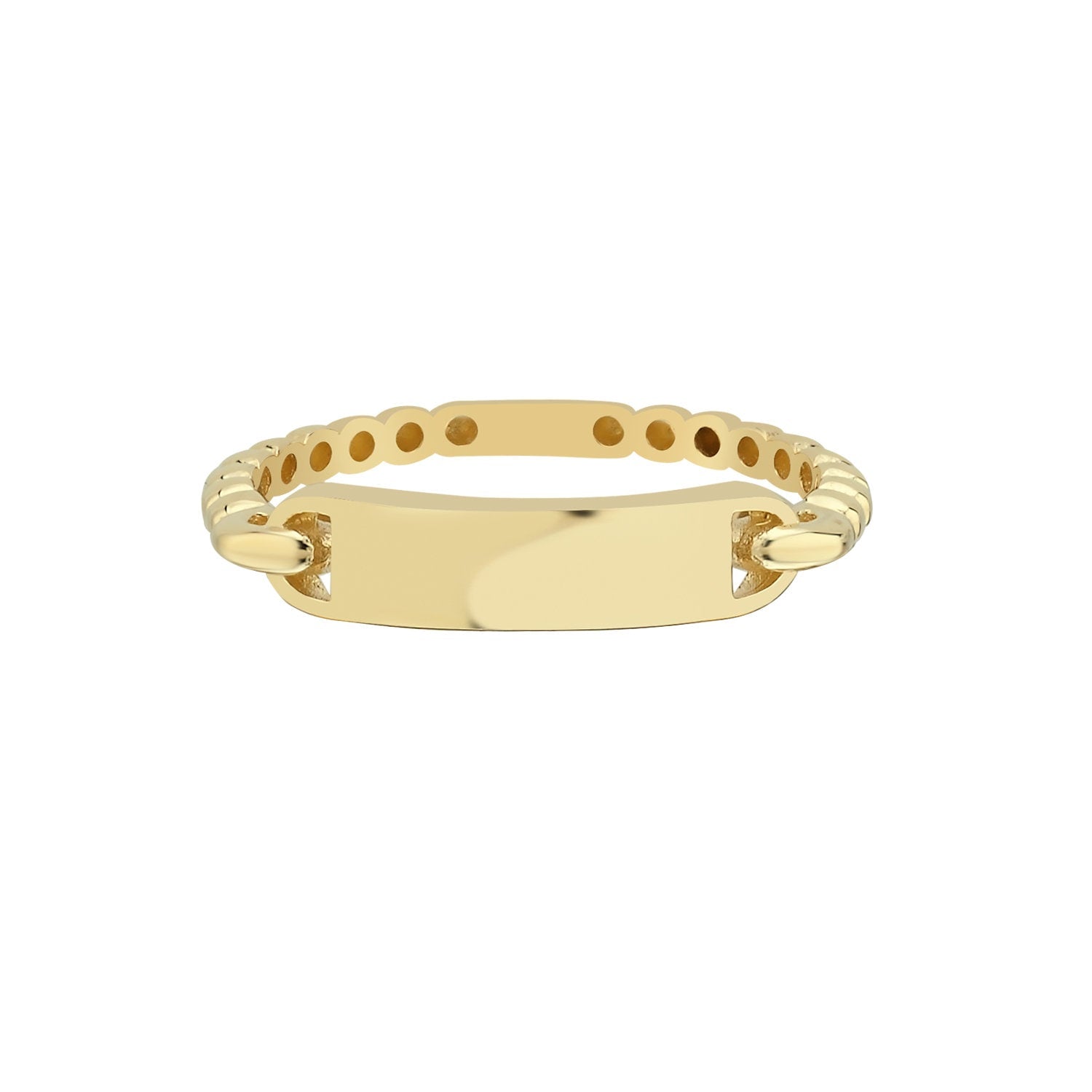14K Gold Granulation Imprint Stackable Minimal Ring