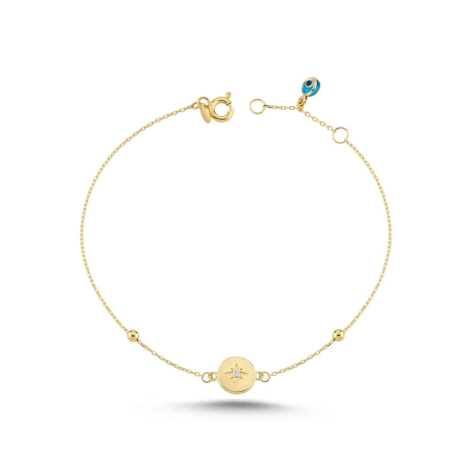 14K Gold North Star Bracelet Hems Jewellery 