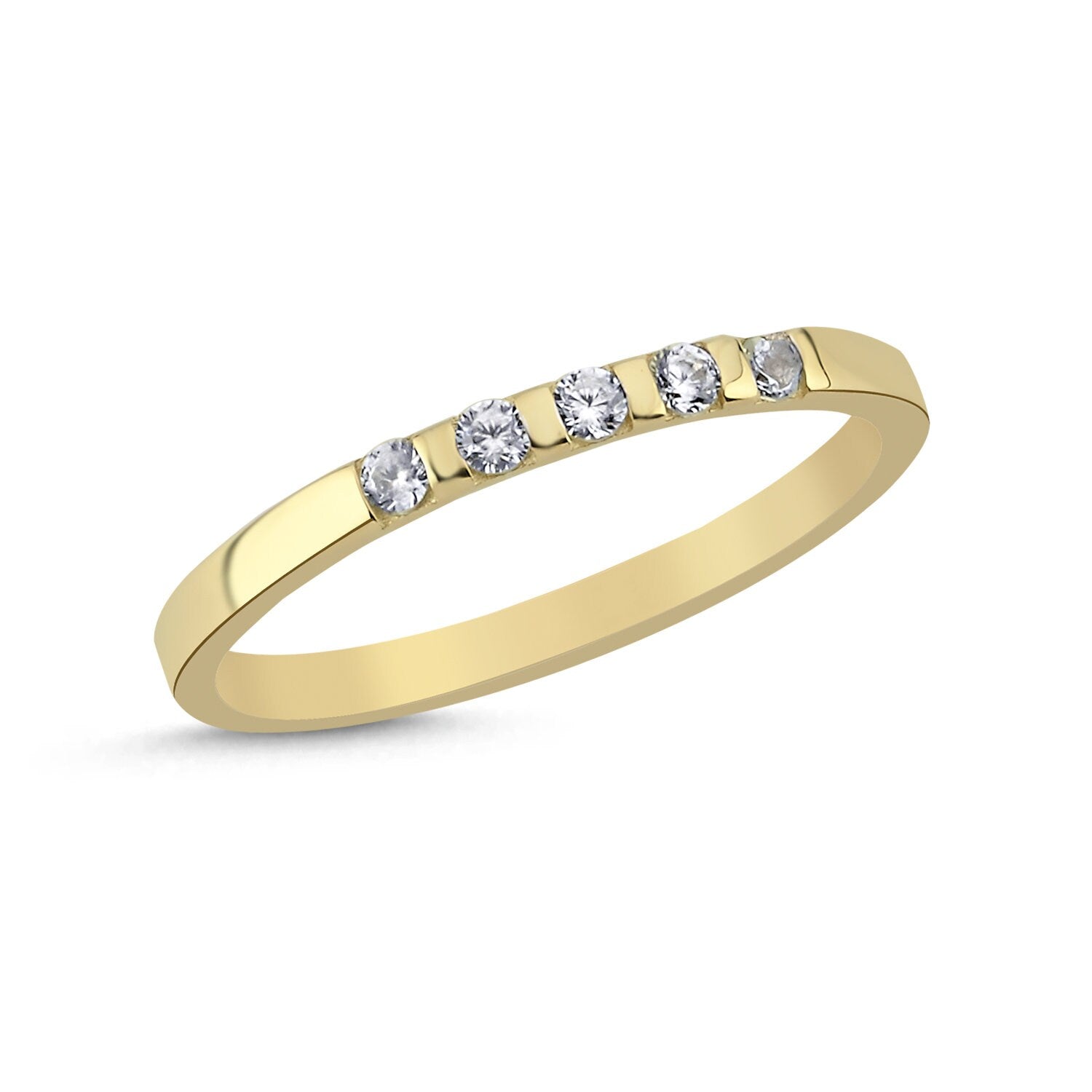 14K Gold Paris Brest Stackable Minimal Ring Hems Jewellery 