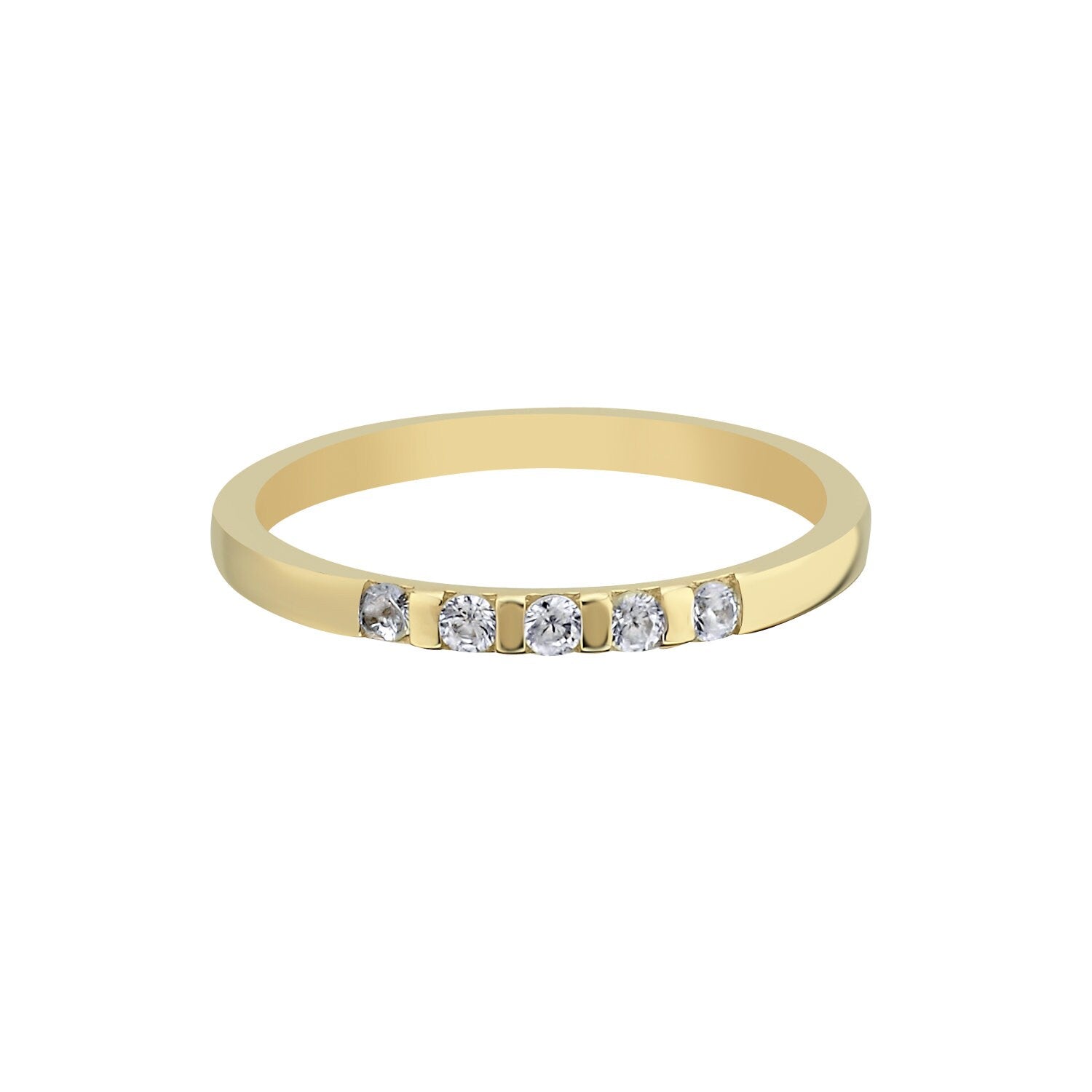 14K Gold Paris Brest Stackable Minimal Ring Hems Jewellery 