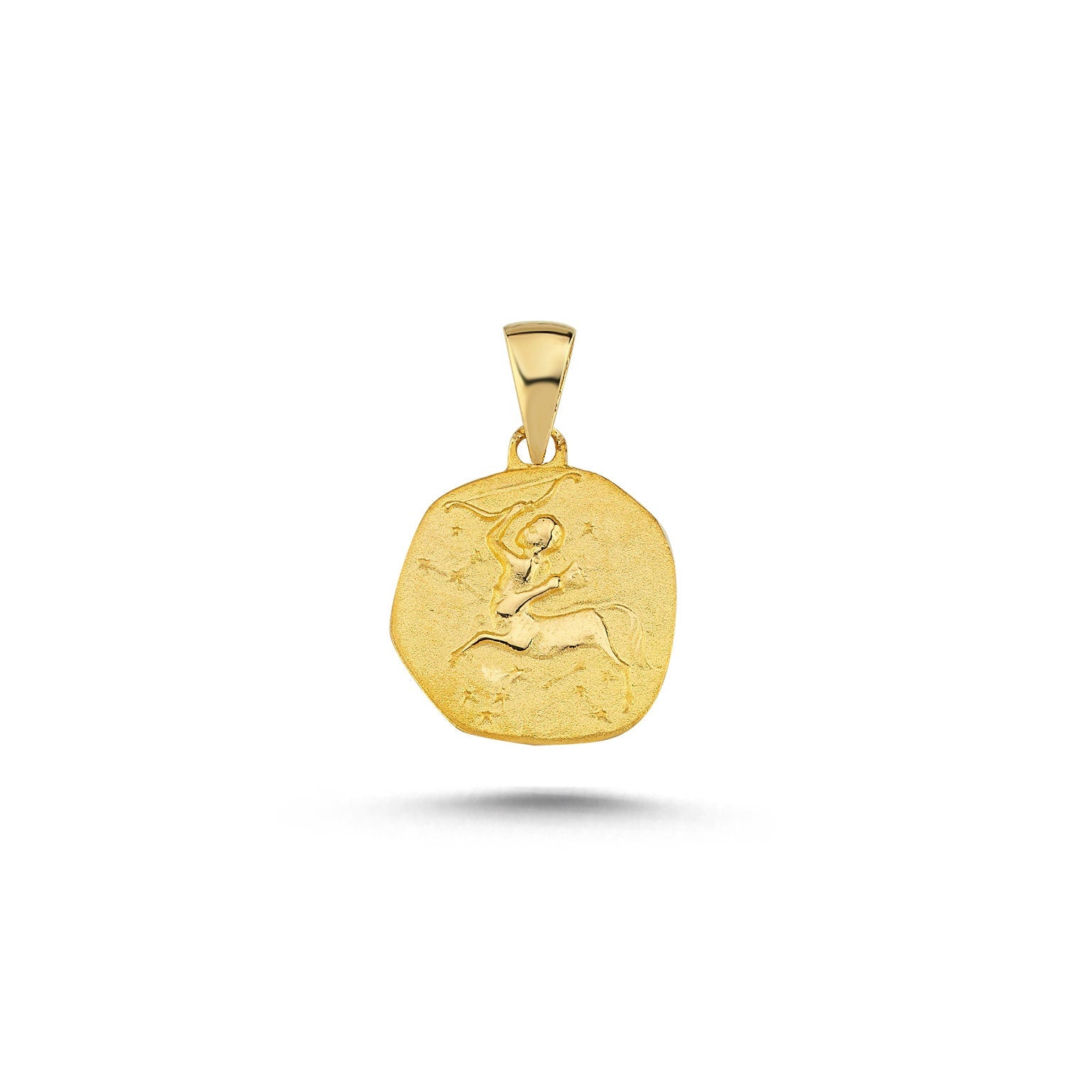 14K Gold Sagittarius Zodiac Pendant Necklace Hems Jewellery 
