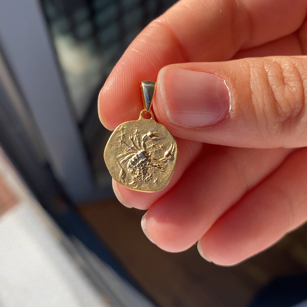 14K Gold Scorpius Zodiac Pendant Necklace Hems Jewellery 