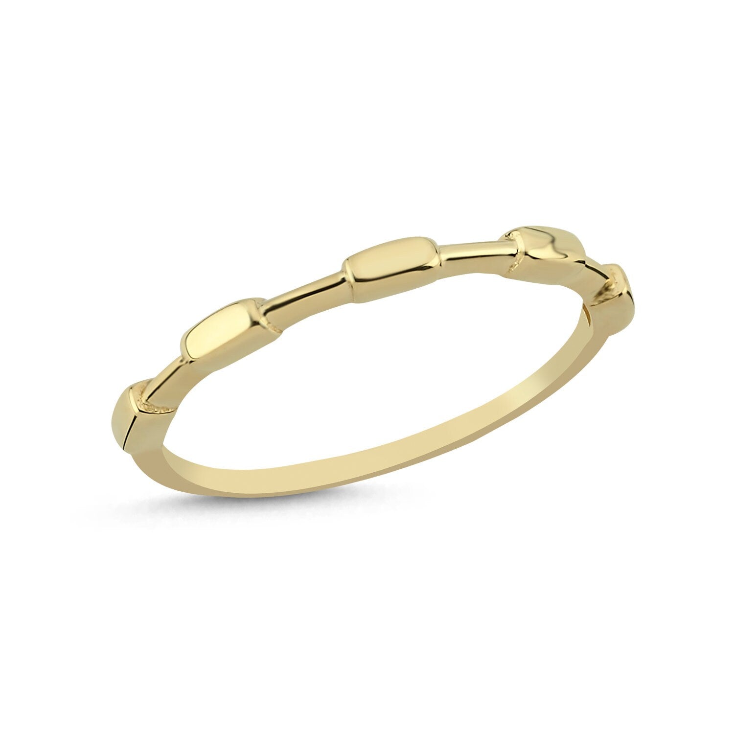 14K Gold Stackable Thin Knuckle Minimal Ring Hems Jewellery 