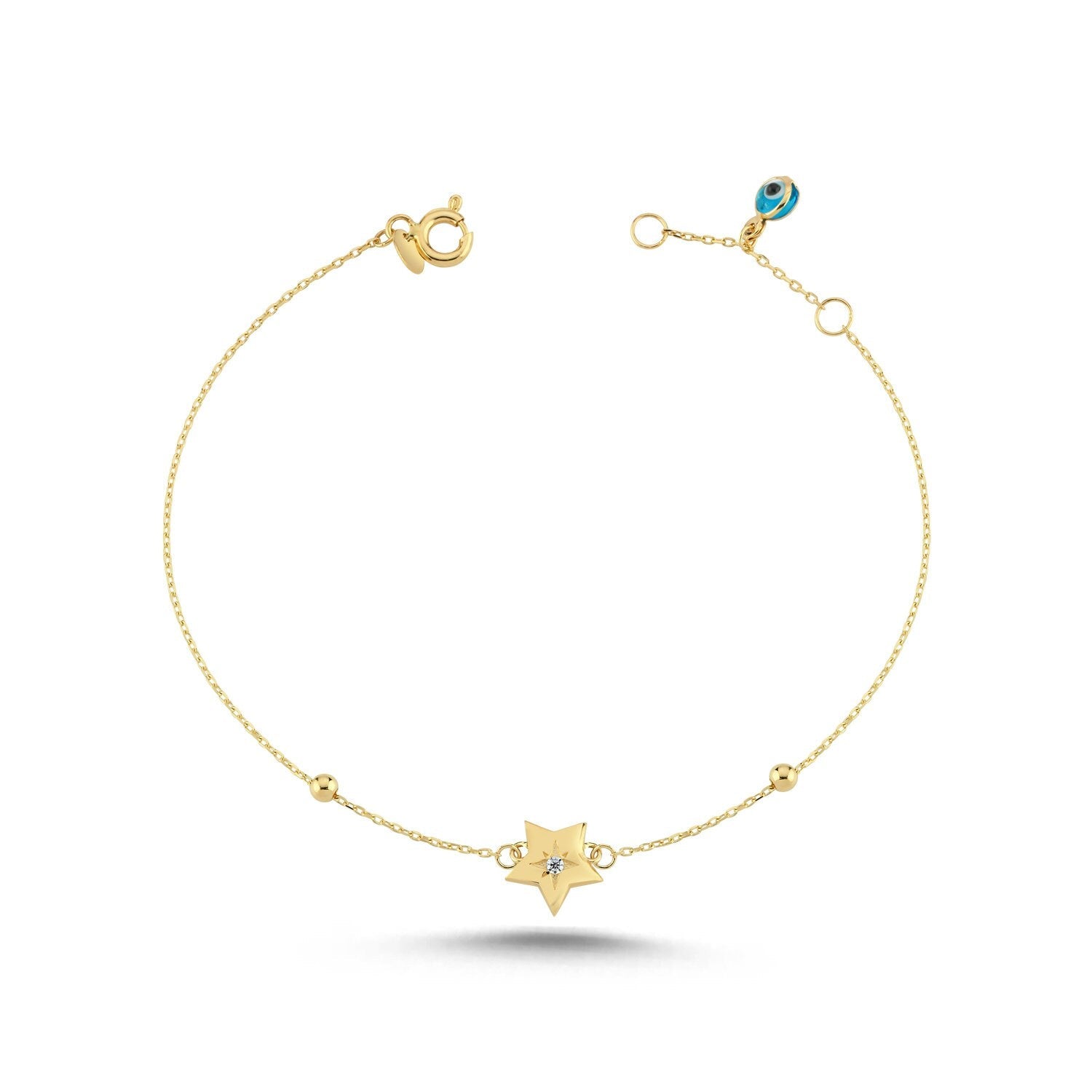 14K Gold Starry North Star Bracelet Hems Jewellery 
