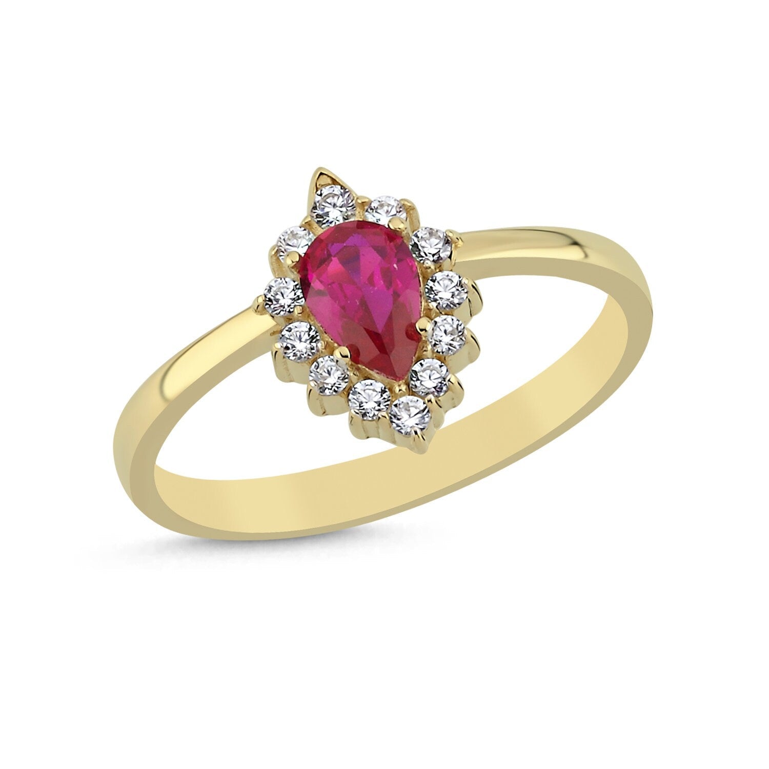 14K Gold Stone Anturaj Pink Ring