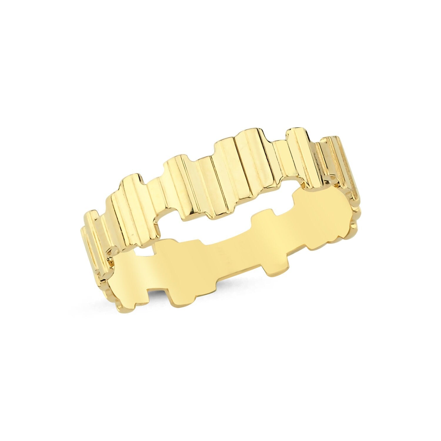 14K Gold Thin Seismic Ring