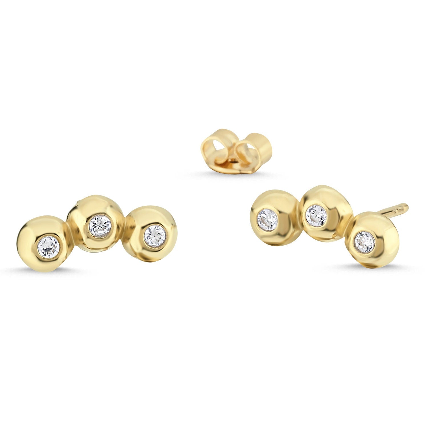 14K Gold Tria Earrings