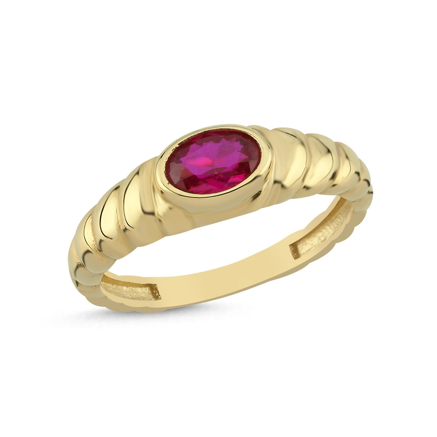 14K Gold Twisted Dome Ring Hems Jewellery 