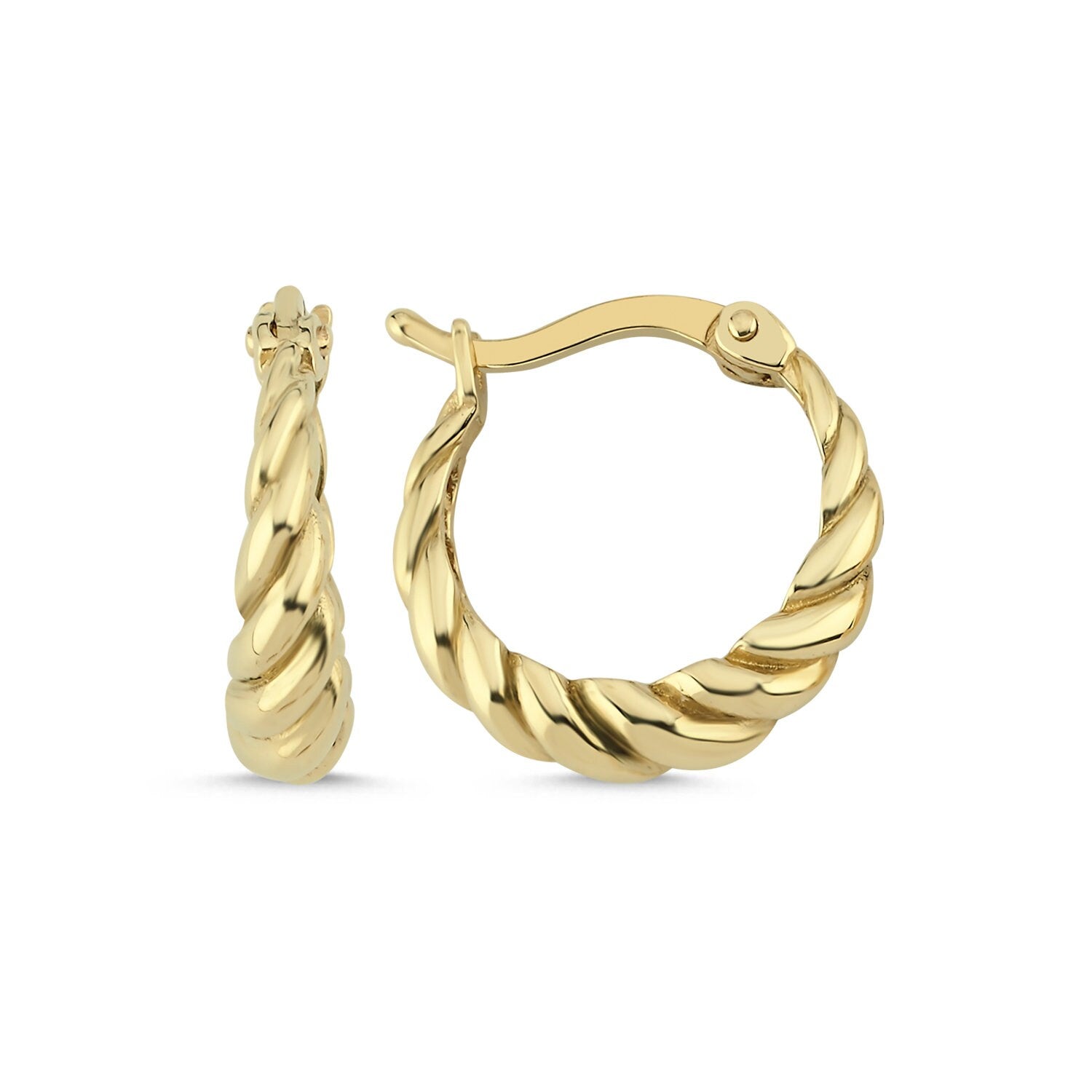 14K Gold Twisted Earrings