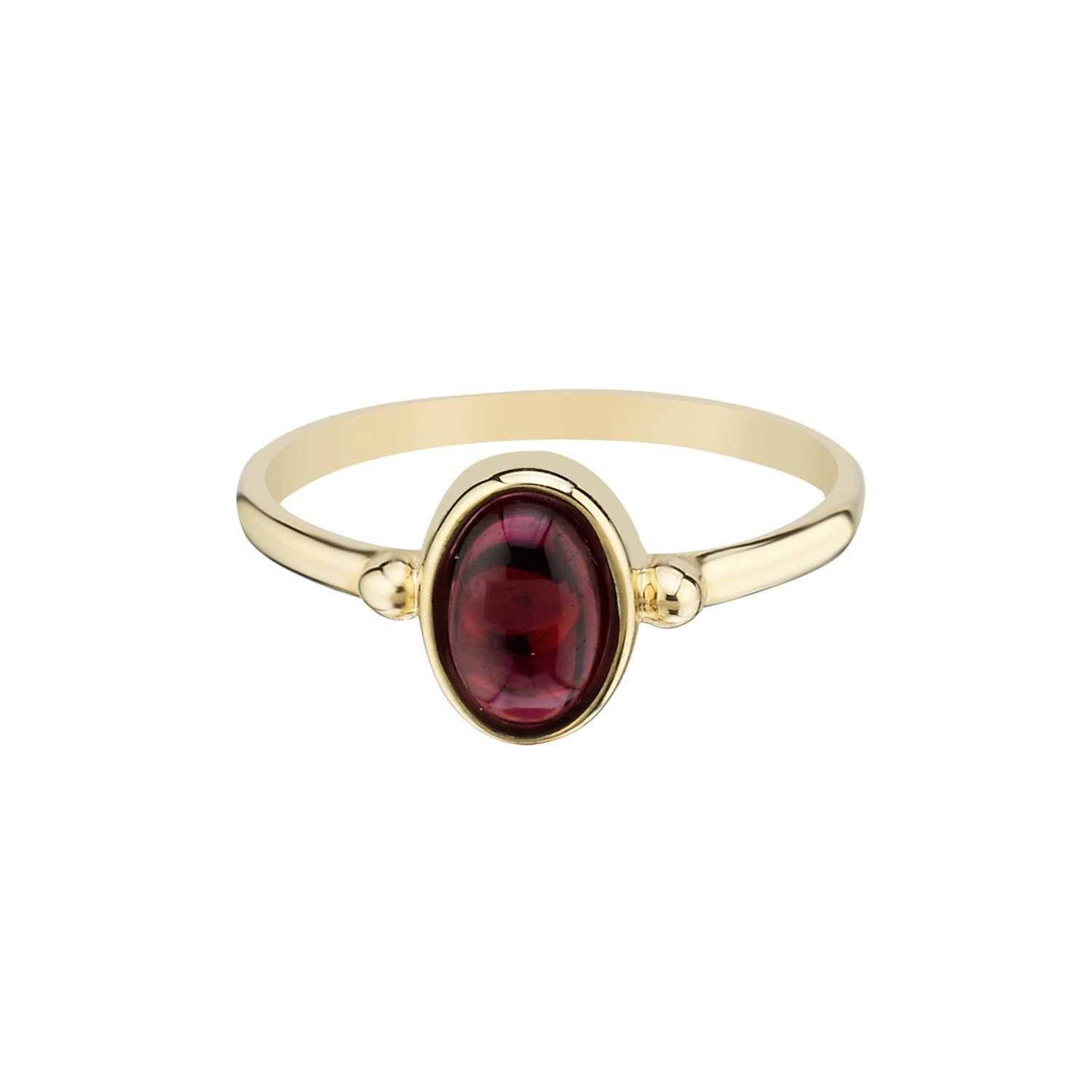 14K Gold Vintage Garnet Stone Ring