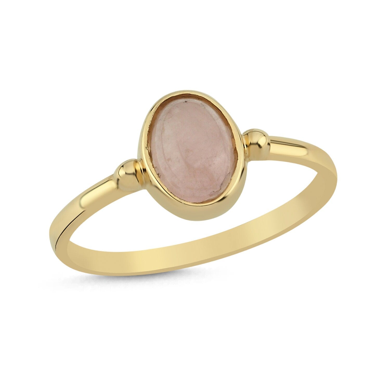 14K Gold Vintage Rose Quartz Ring