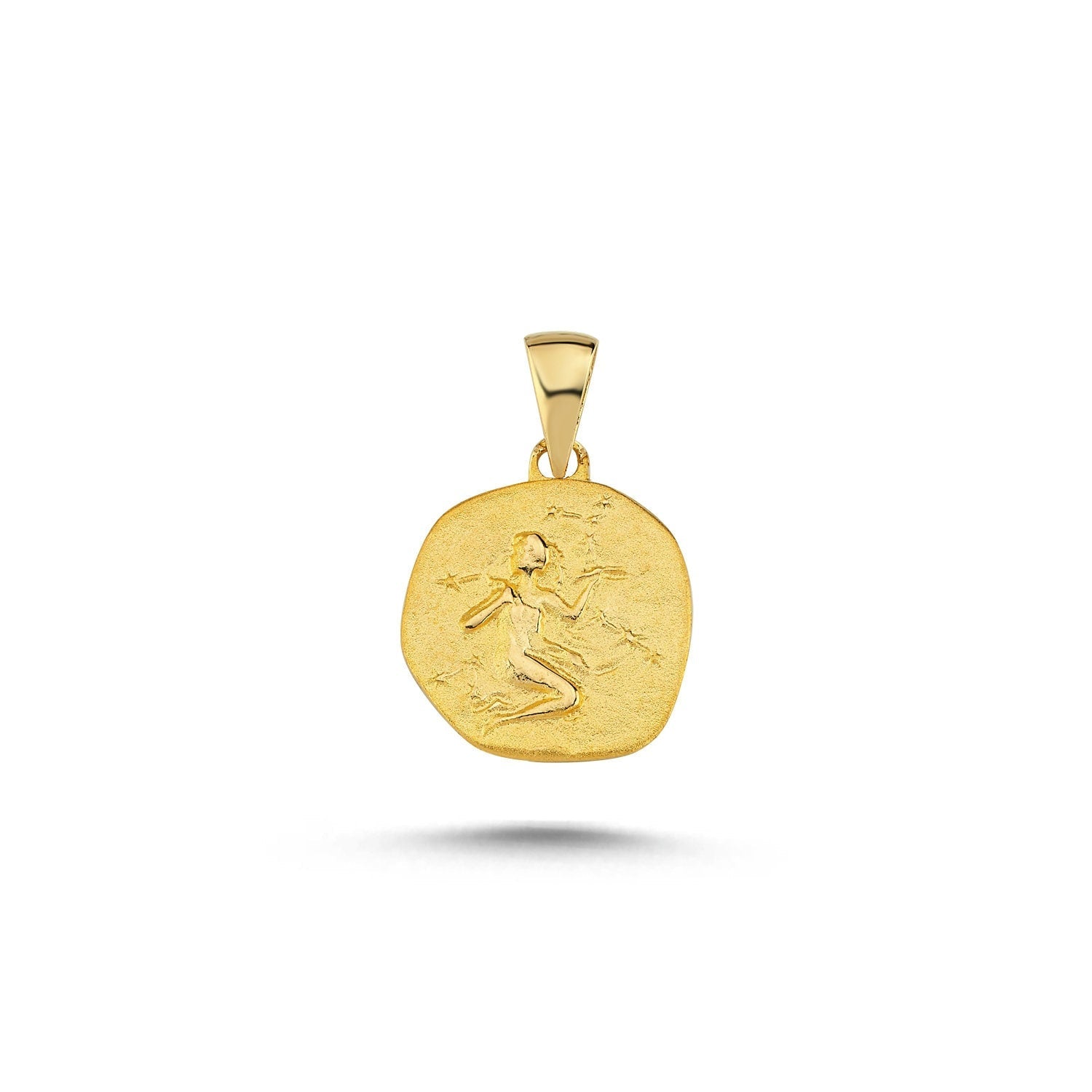 14K Gold Virgo Zodiac Pendant Necklace