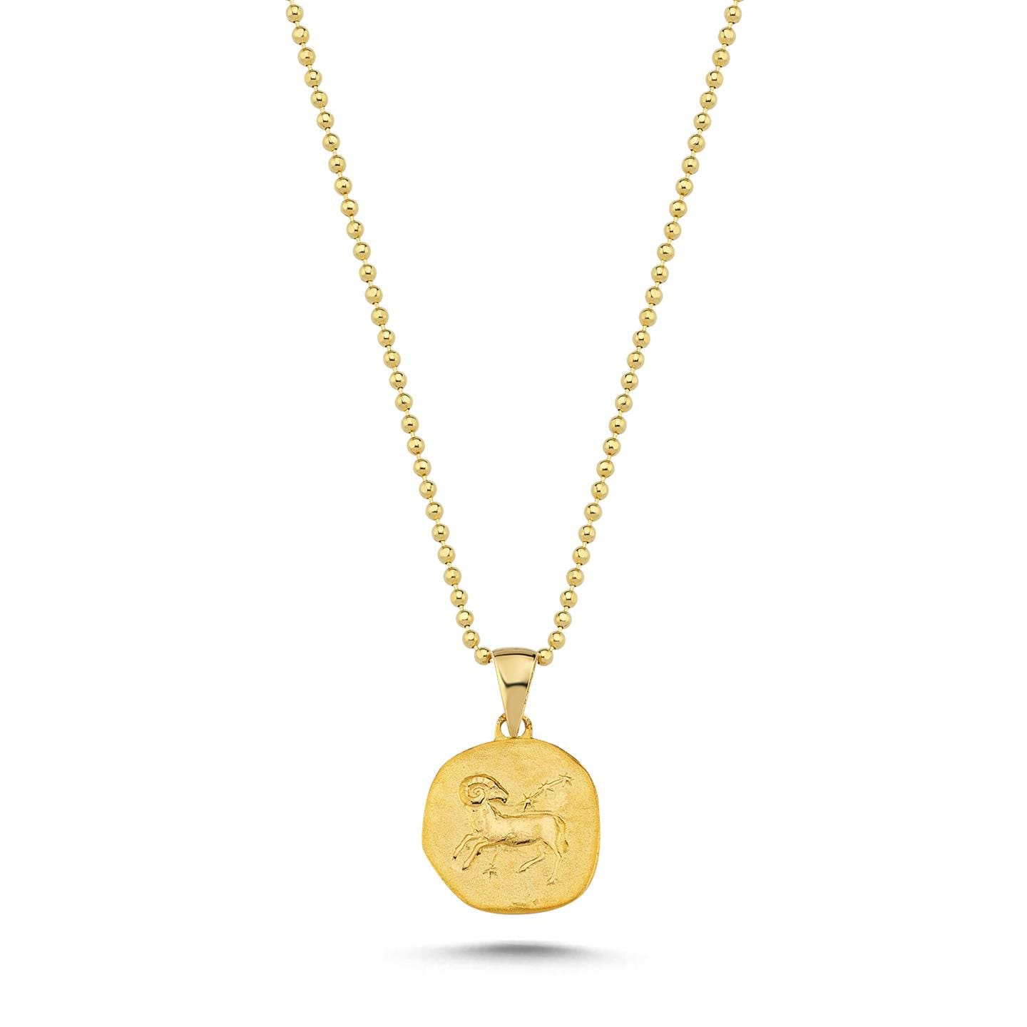 14K Gold Zodiac Aries Necklace - Elegant Aries Necklace - Perfect Gift for Astrology Lovers